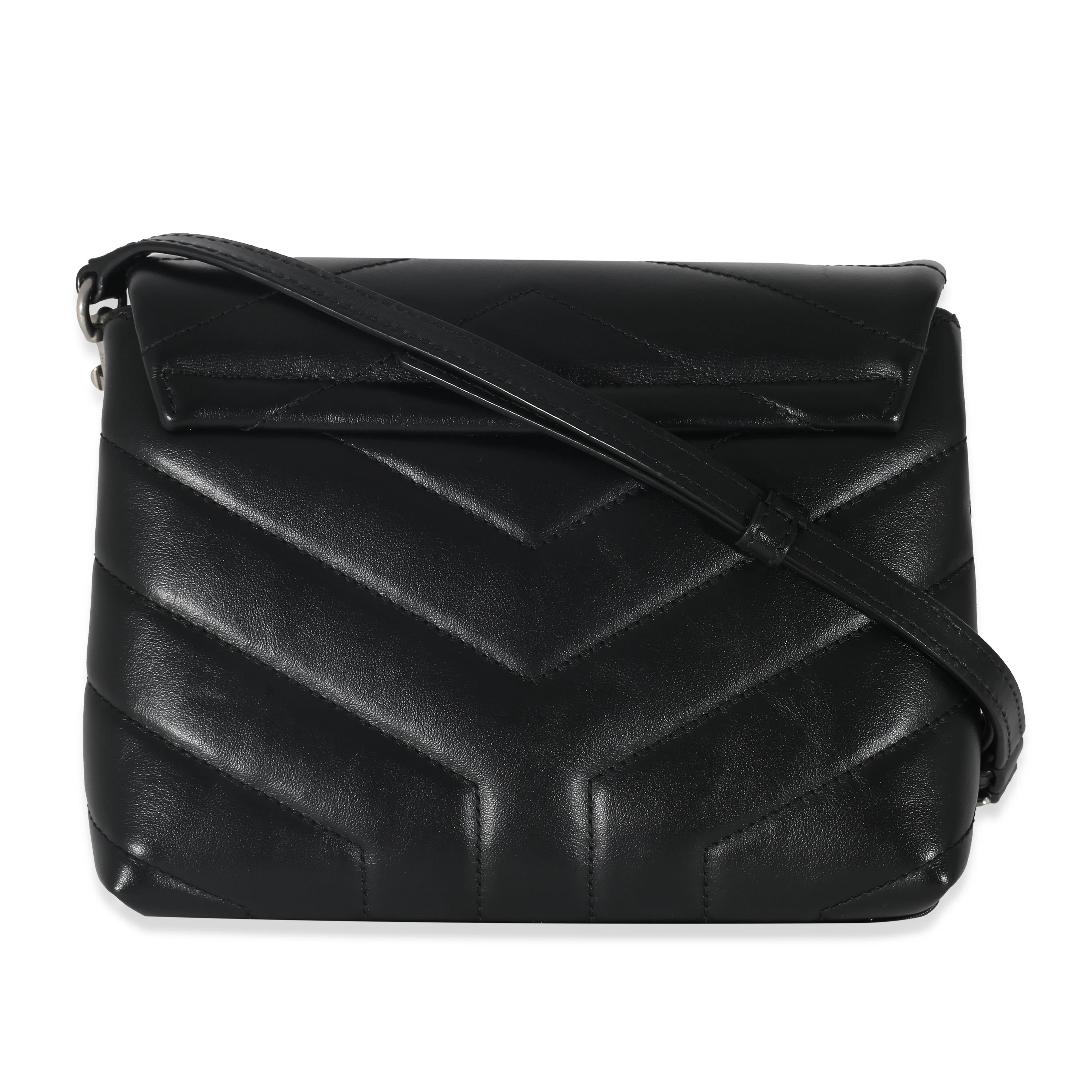 Saint Laurent Black Matelassé Leather Loulou Toy Bag - Image 3