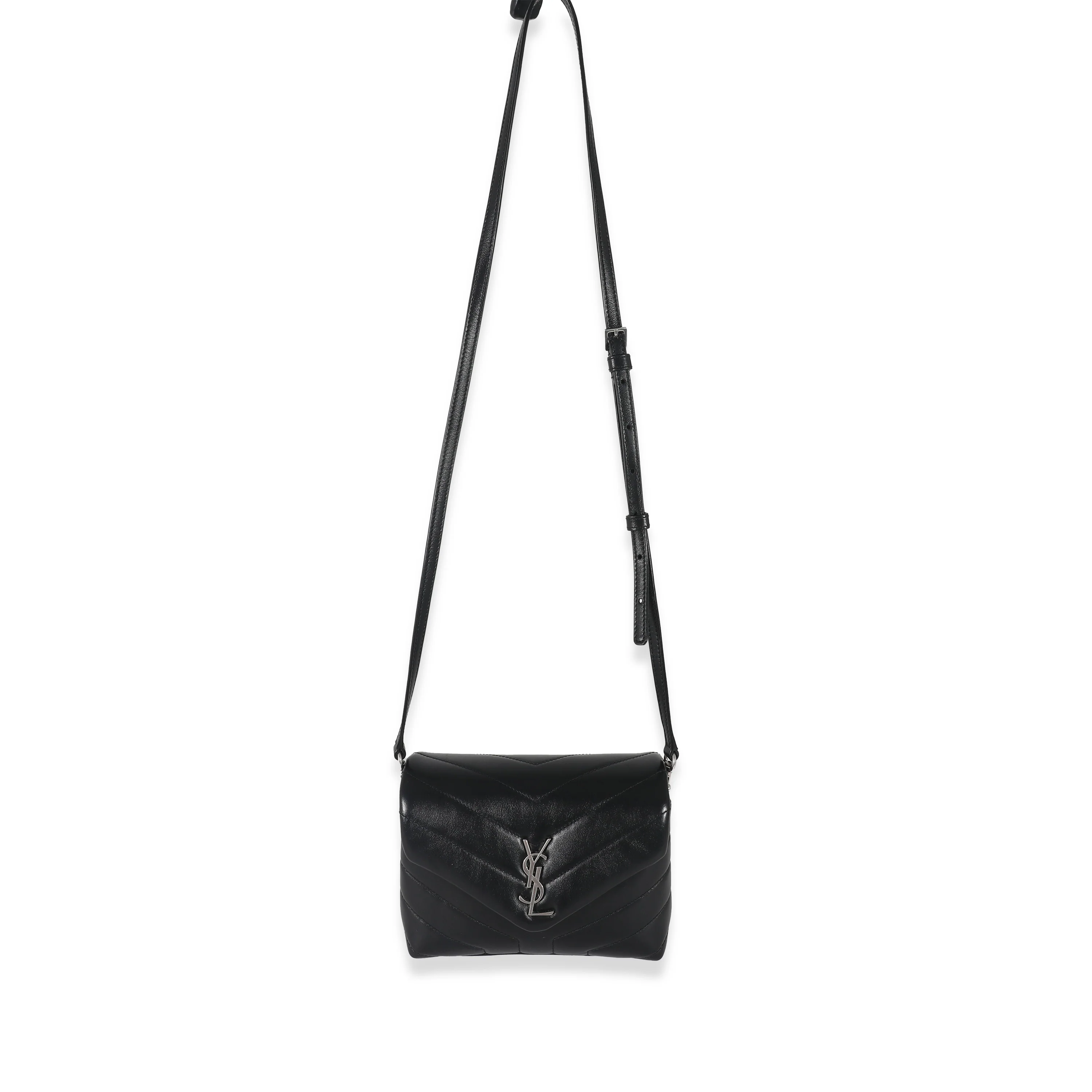 Saint Laurent Black Matelassé Leather Loulou Toy Bag - Image 4