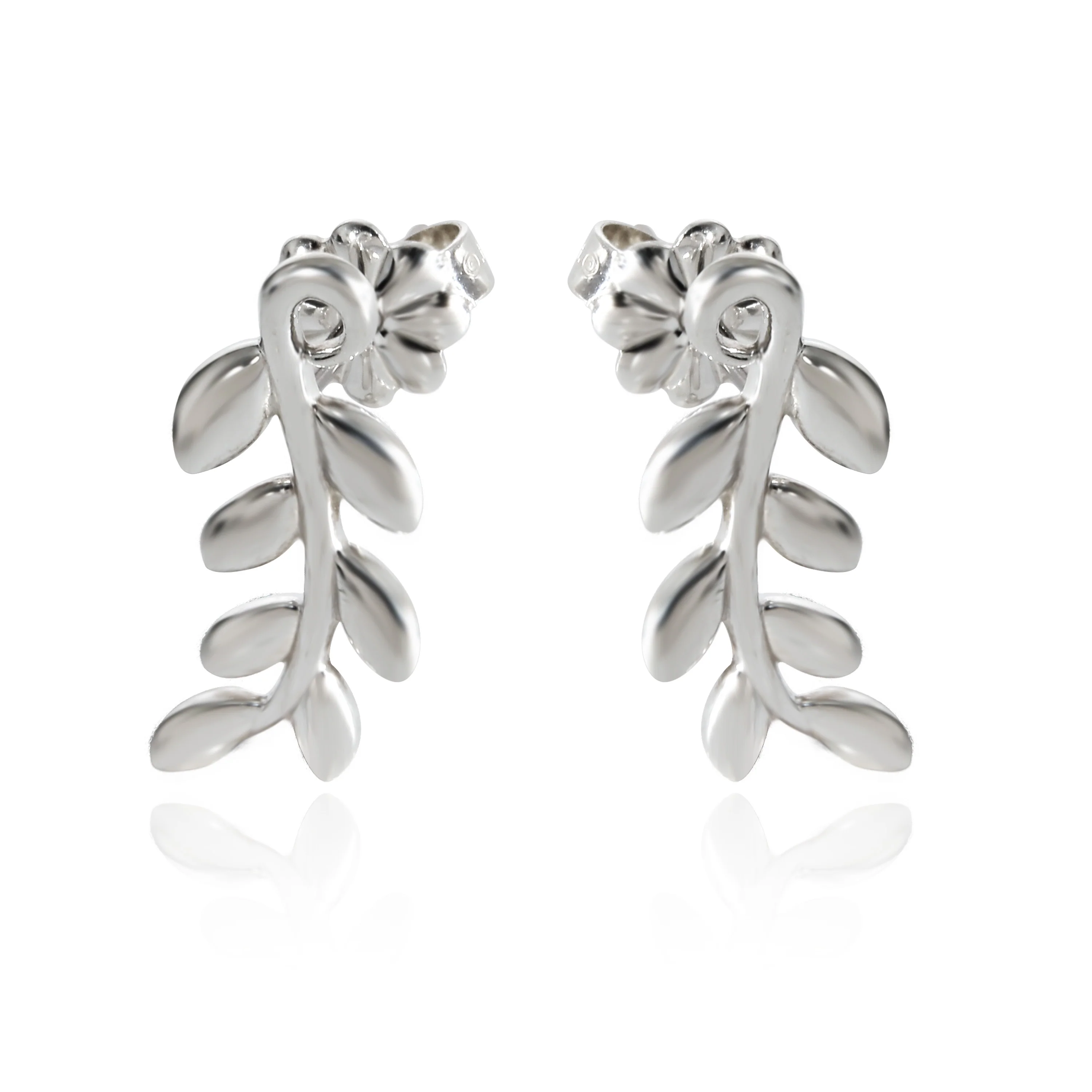 Tiffany & Co. Paloma Picasso Olive Leaf Climber Earrings in Sterling Silver