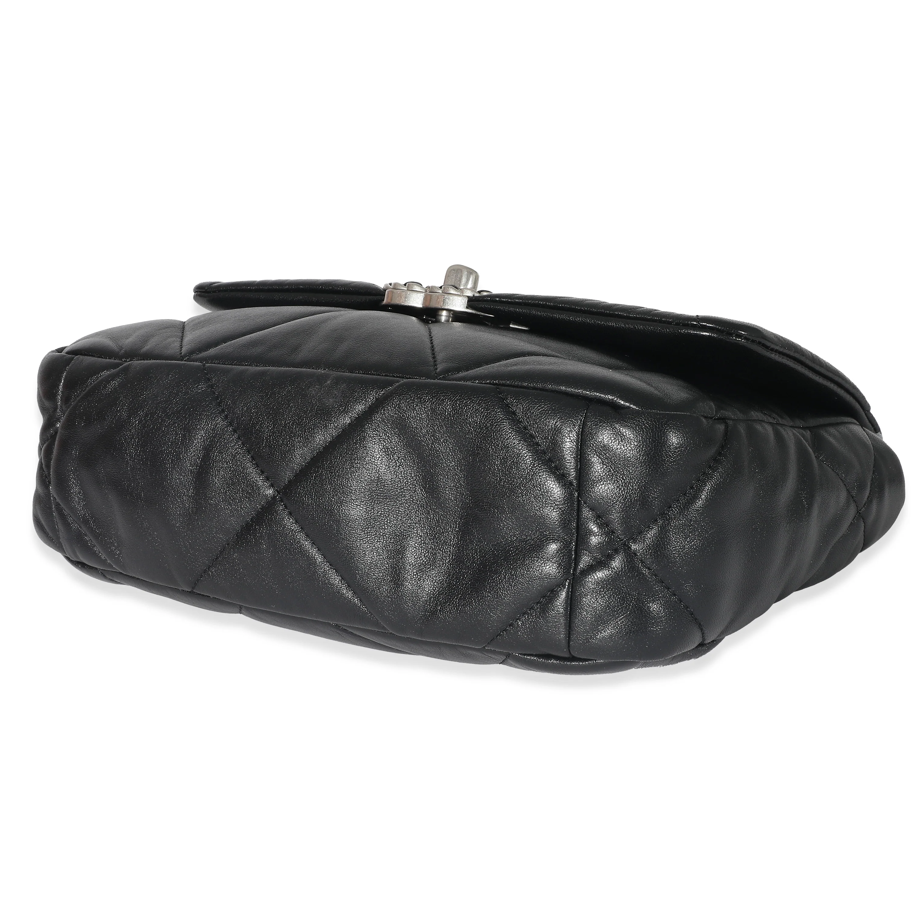 Chanel Black Quilted Goatskin Medium Chanel 19 Flap Bag - Image 7