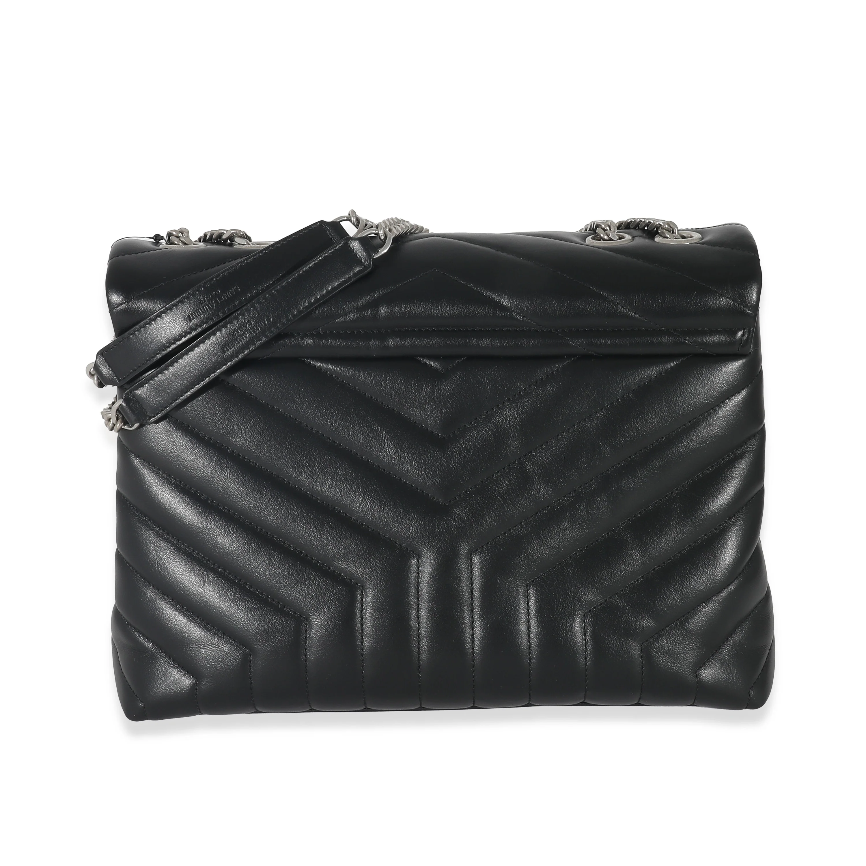 Saint Laurent Black Matelassé Leather Medium Loulou Bag - Image 3