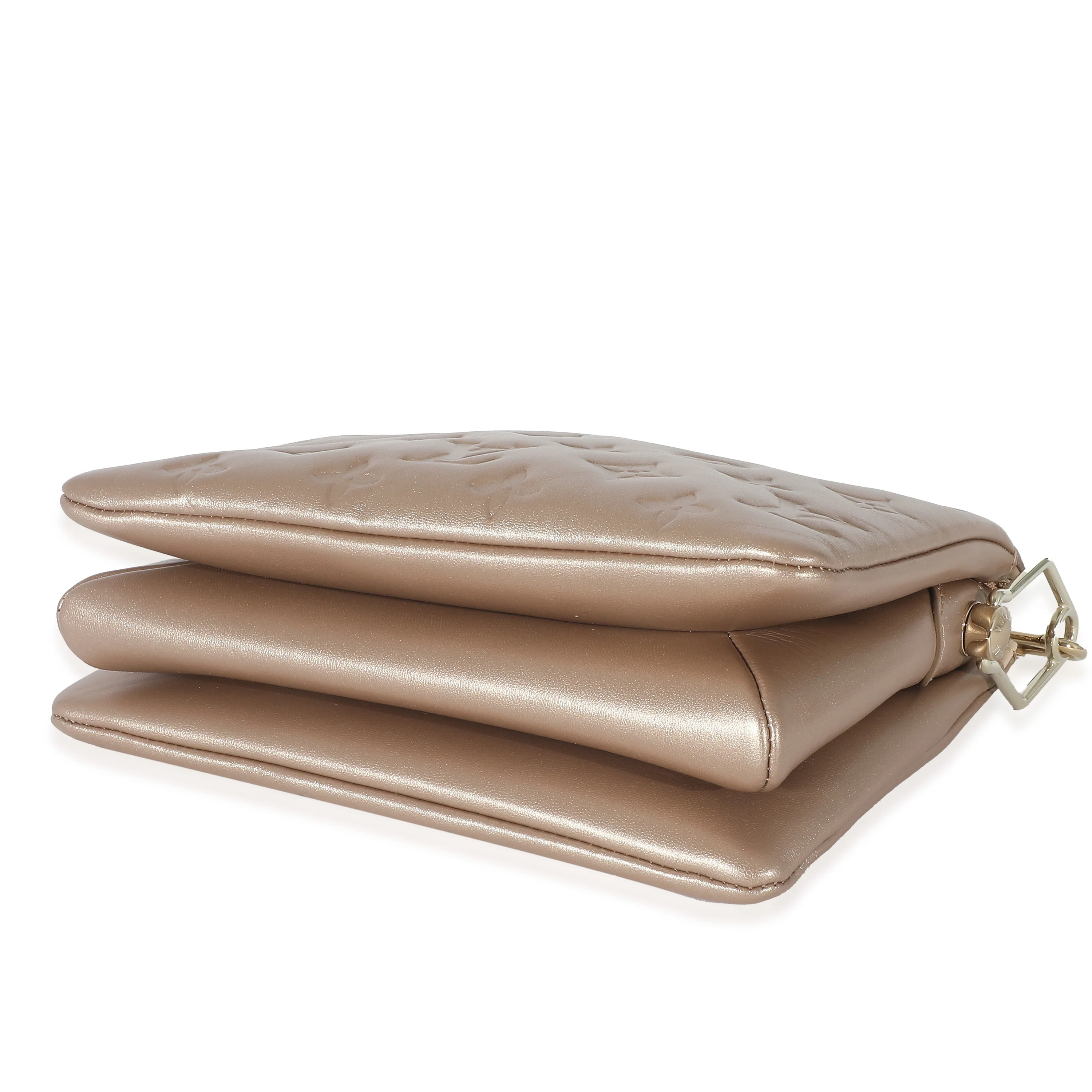 Louis Vuitton Light Gold Monogram Embossed Puffy Lambskin Coussin BB - Image 7