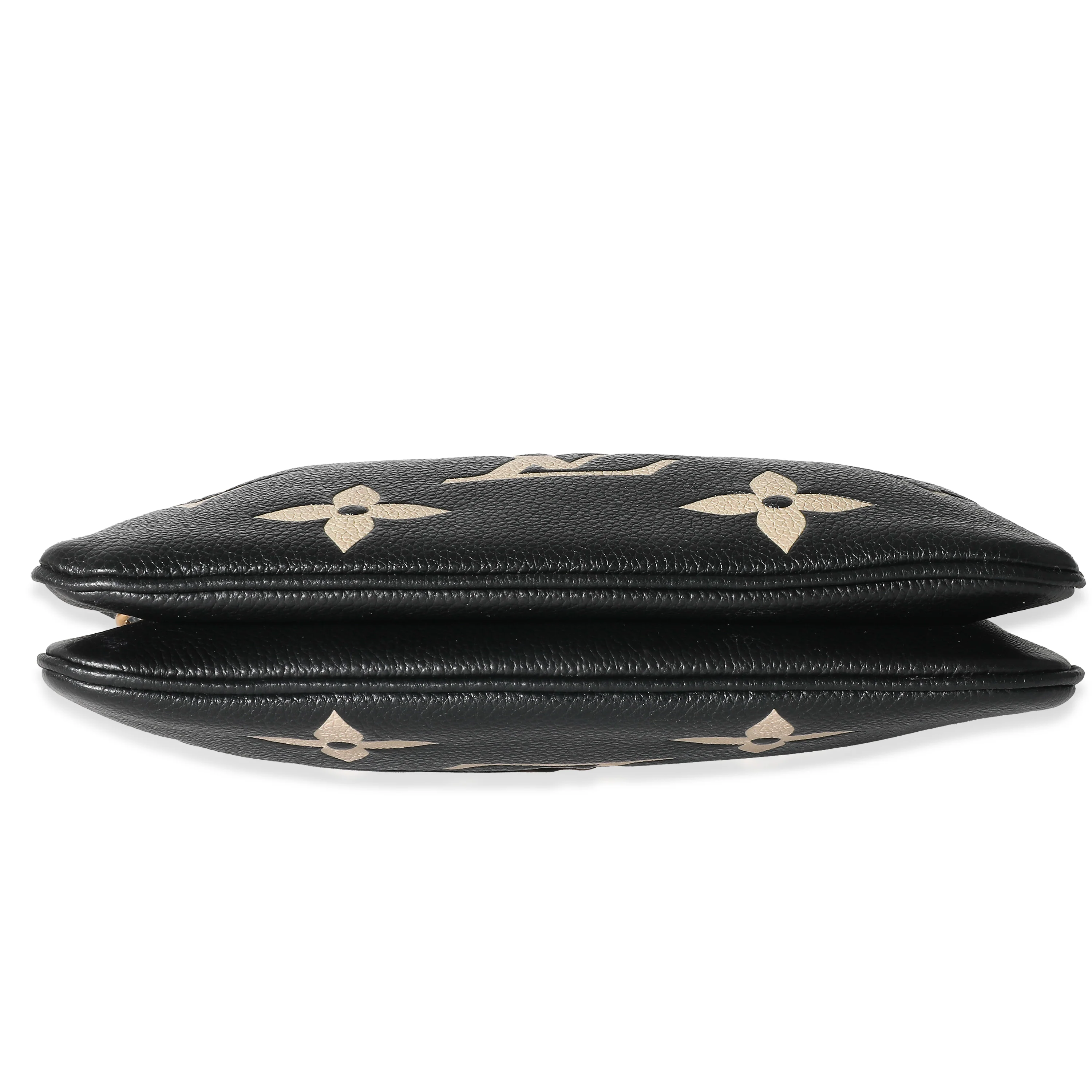 Louis Vuitton Black & Beige Monogram Empreinte Double Zip Pochette - Image 5
