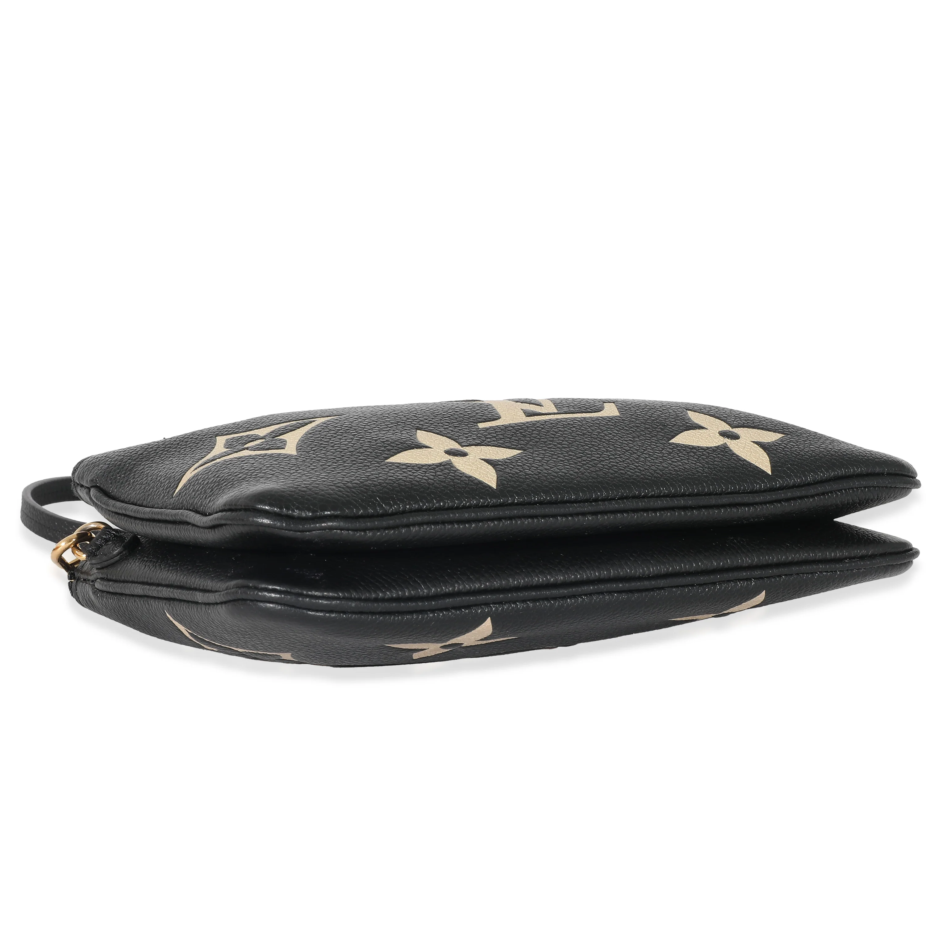 Louis Vuitton Black & Beige Monogram Empreinte Double Zip Pochette - Image 6