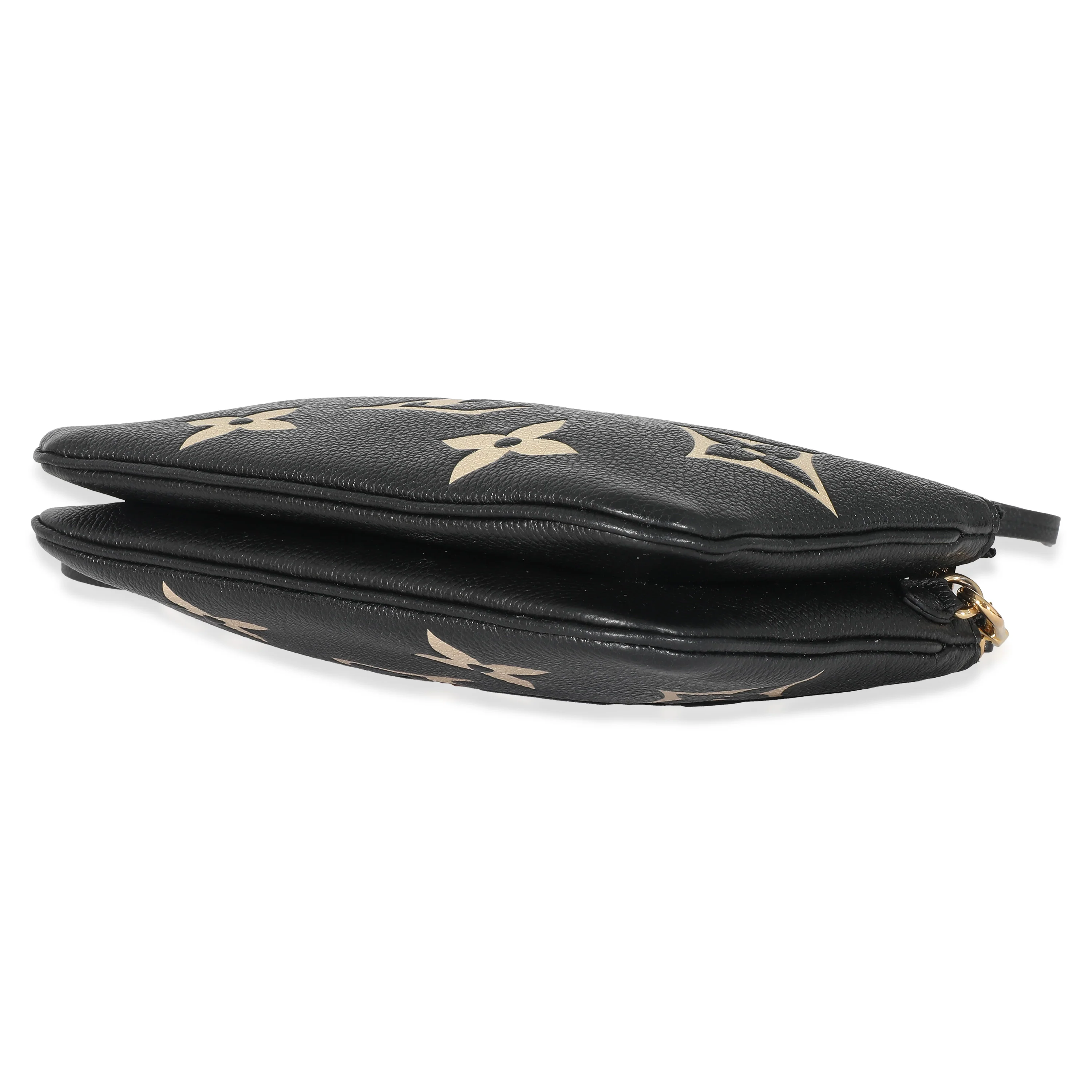 Louis Vuitton Black & Beige Monogram Empreinte Double Zip Pochette - Image 7