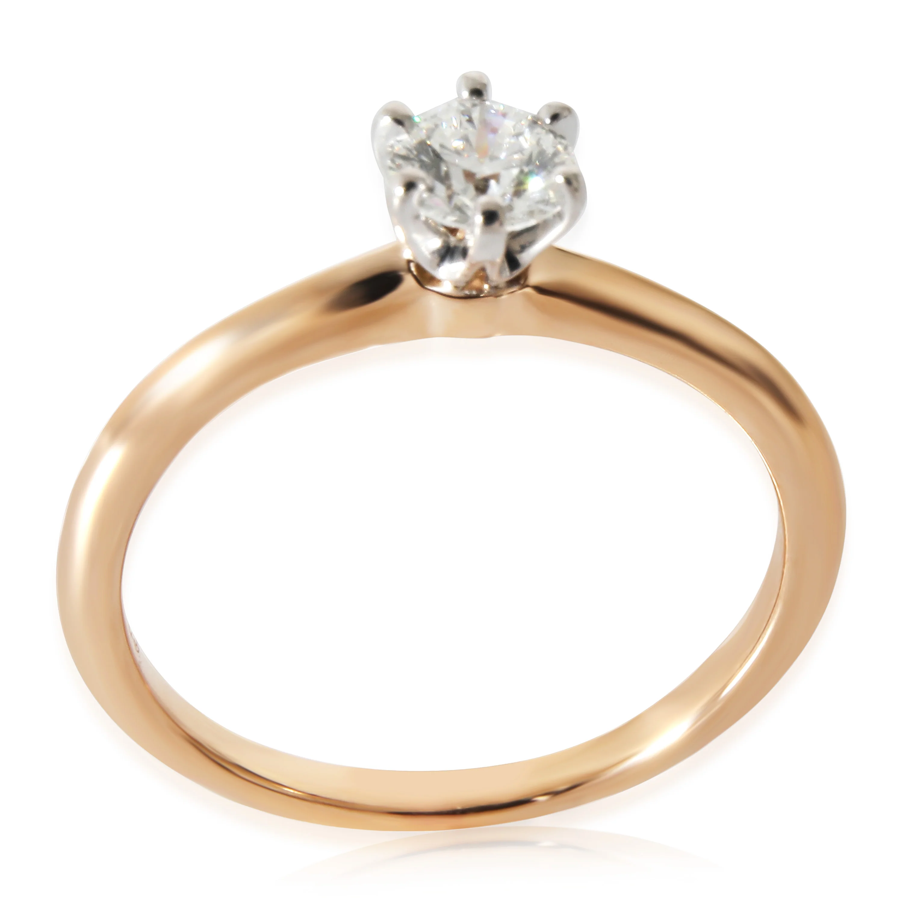 Diamond Engagement Ring in 18k Pink Gold/Platinum F IF 0.3 CTW - Image 6