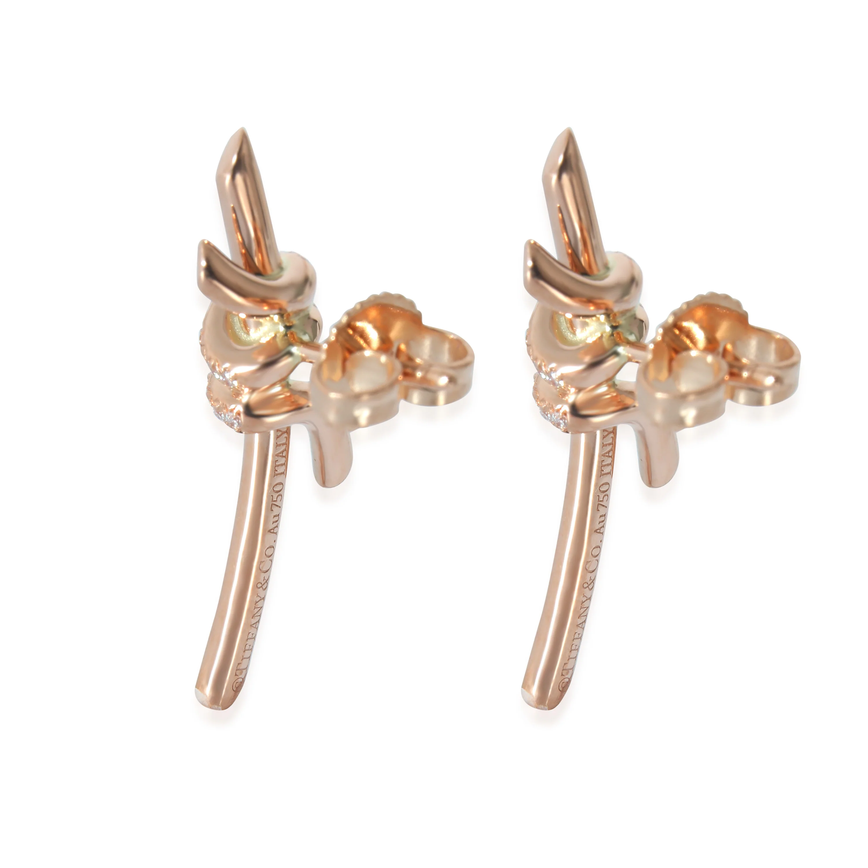 Tiffany & Co. Tiffany Knot Earrings in 18k Rose Gold 0.09 CTW - Image 3