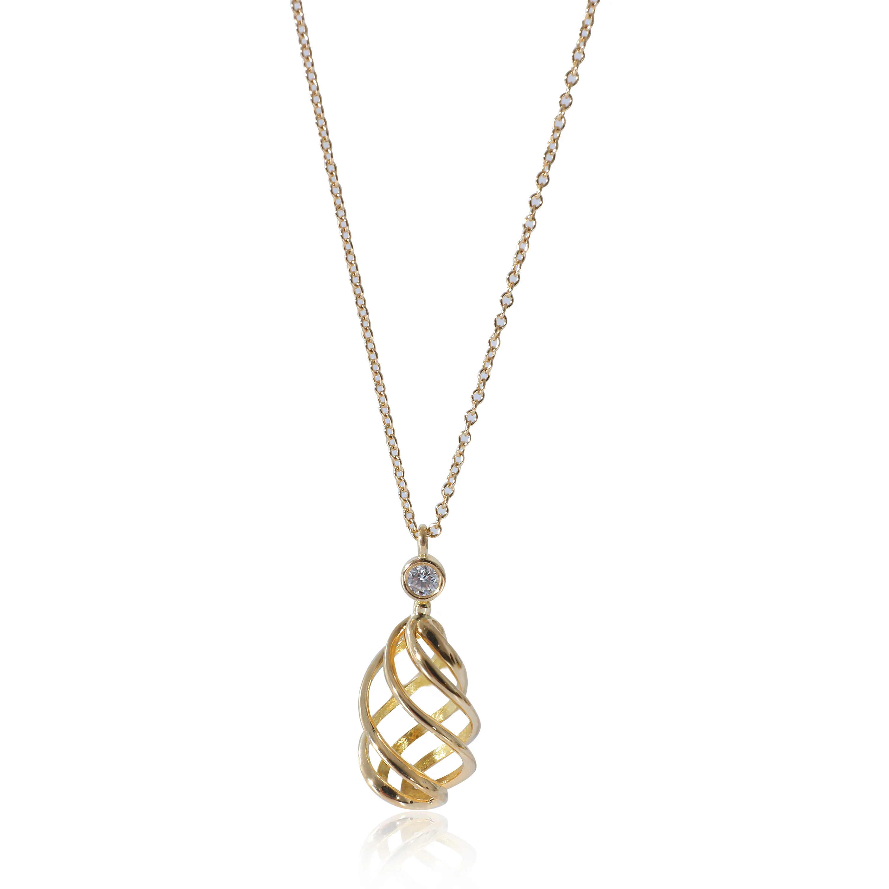 Tiffany & Co. Vintage Paloma Picasso Venezia Luce Pendan18KT Gold 0.06 CTW