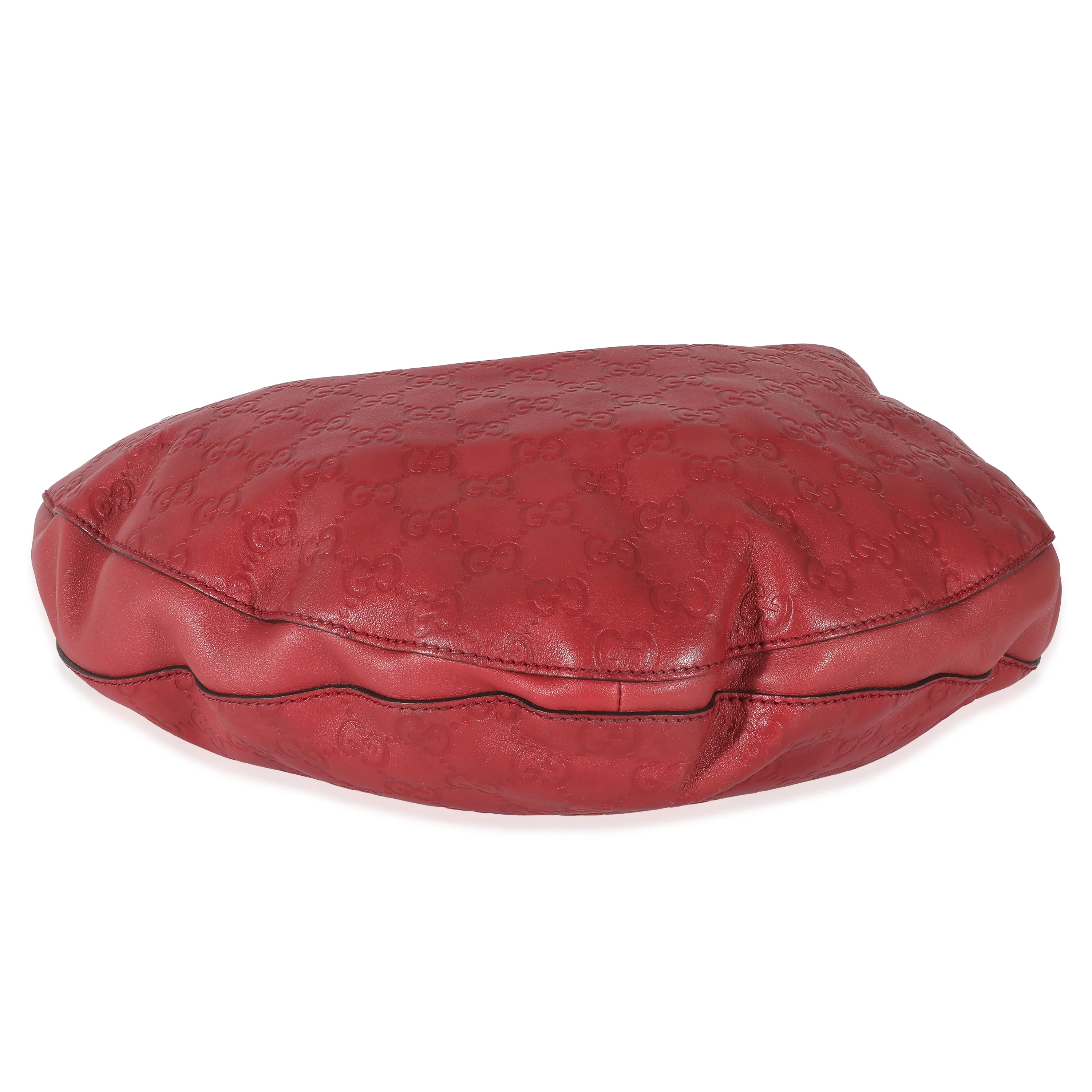 Gucci Red Guccissima Half Moon Hobo - Image 4