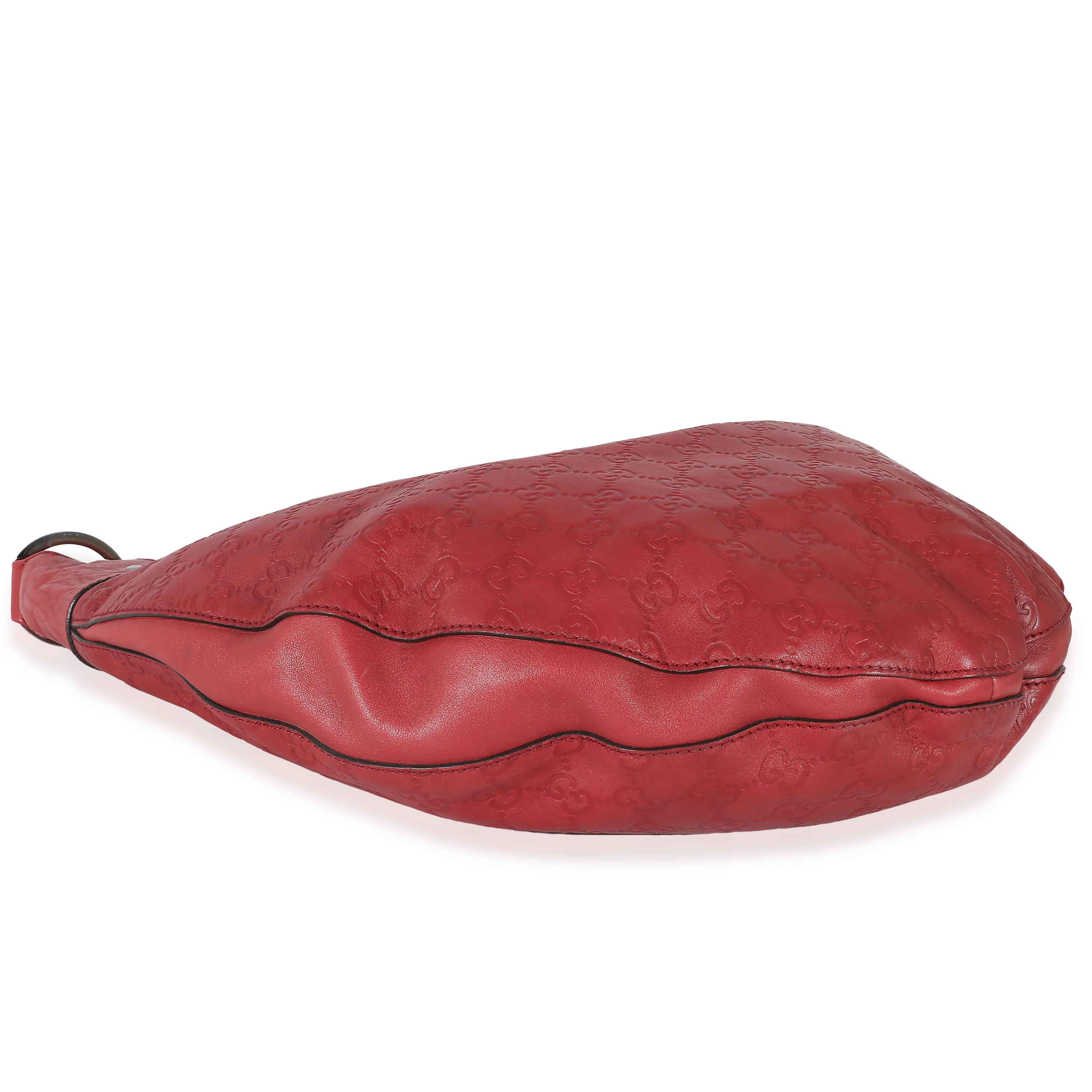 Gucci Red Guccissima Half Moon Hobo - Image 5