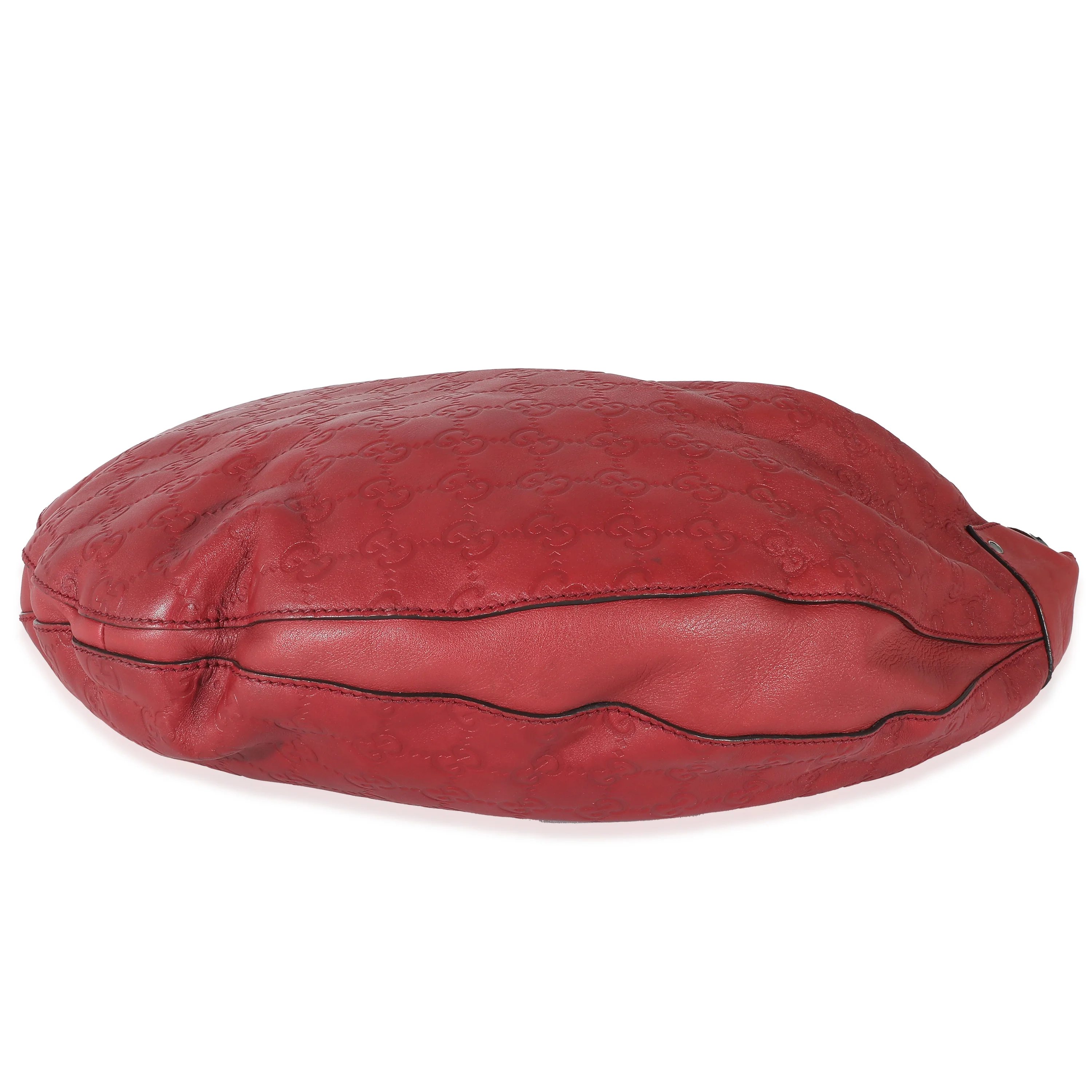 Gucci Red Guccissima Half Moon Hobo - Image 6
