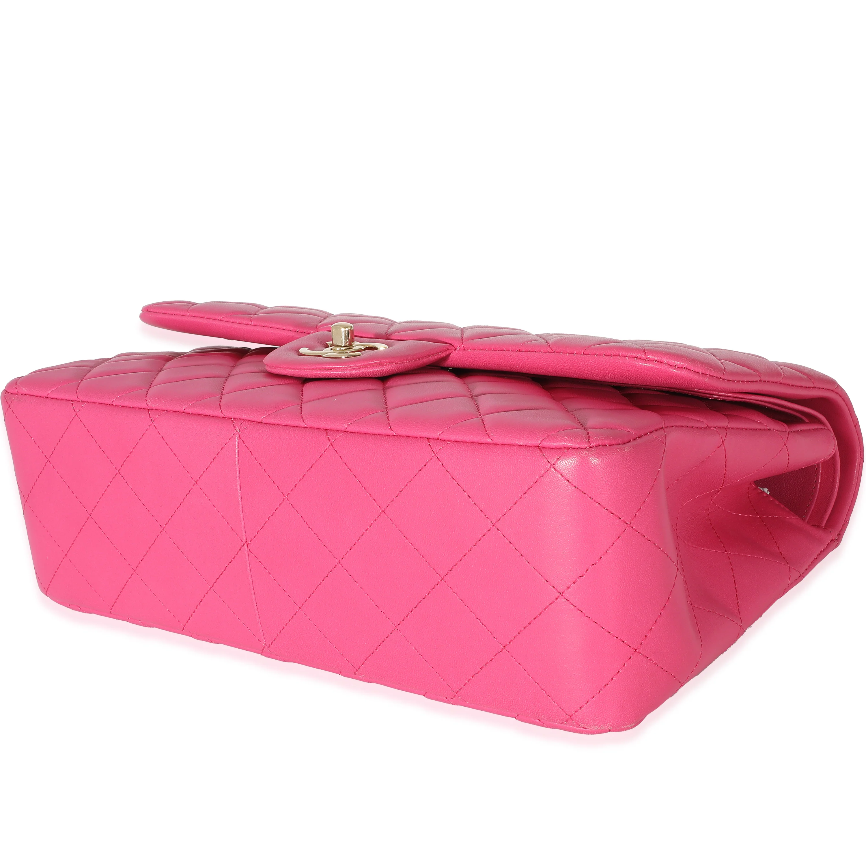 Chanel Pink Lambskin Jumbo Classic Double Flap Bag - Image 5