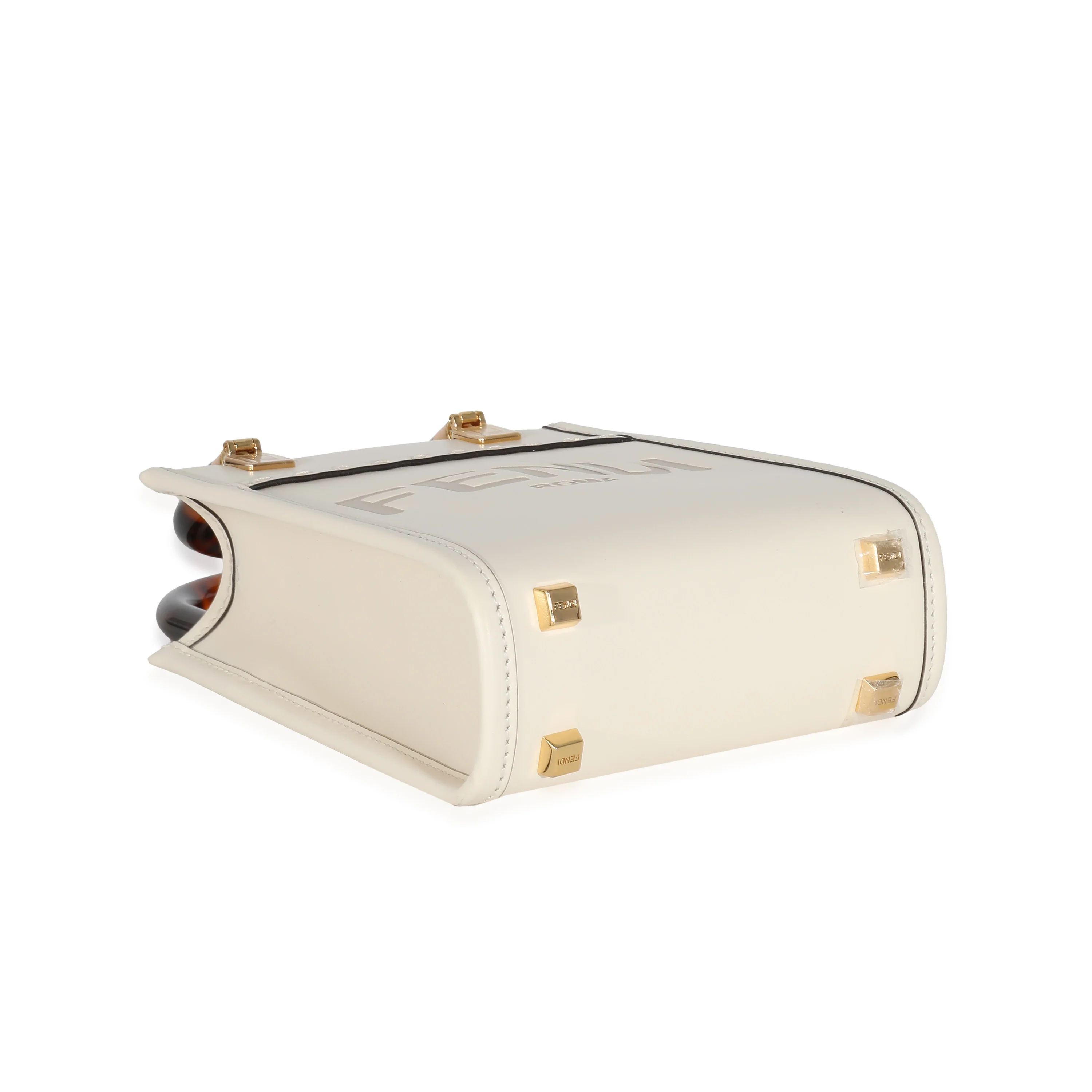 White Leather Mini Sunshine Shopper - Image 4