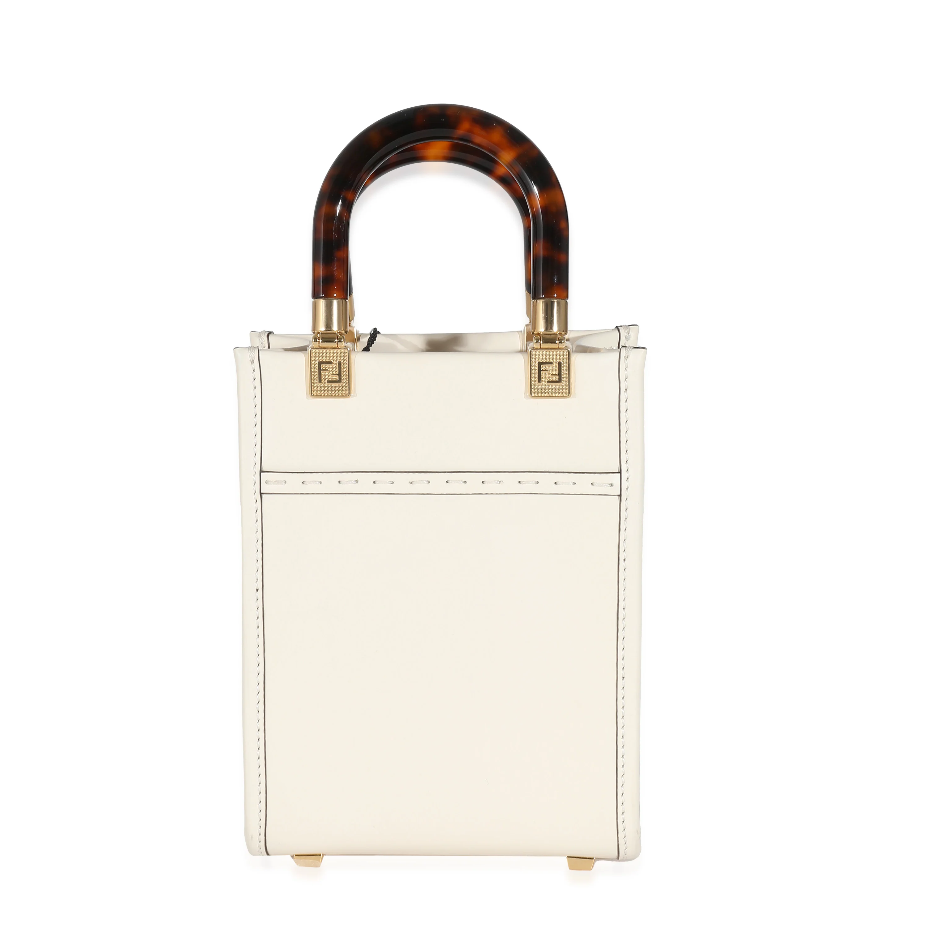White Leather Mini Sunshine Shopper - Image 5