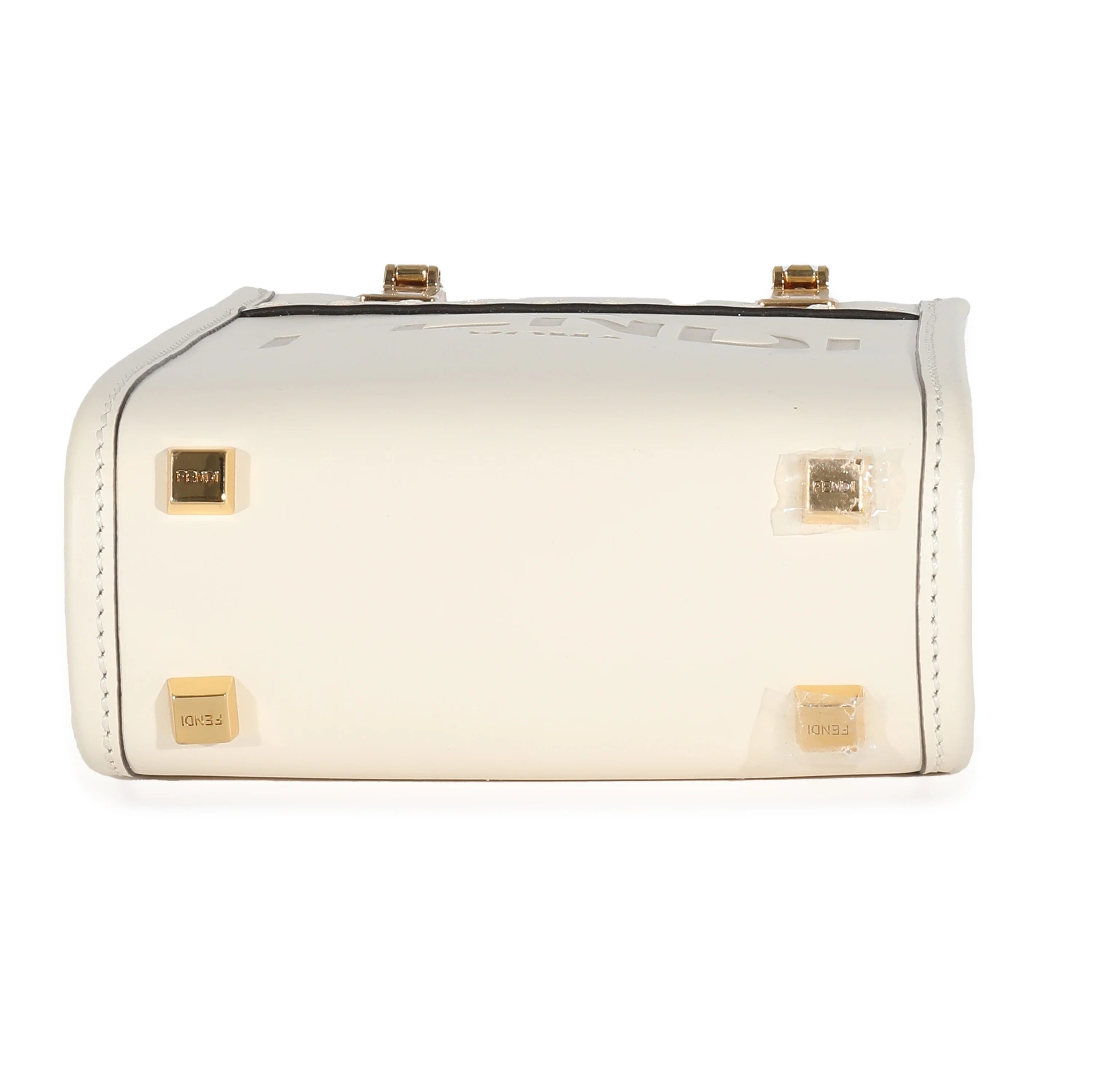 White Leather Mini Sunshine Shopper - Image 7