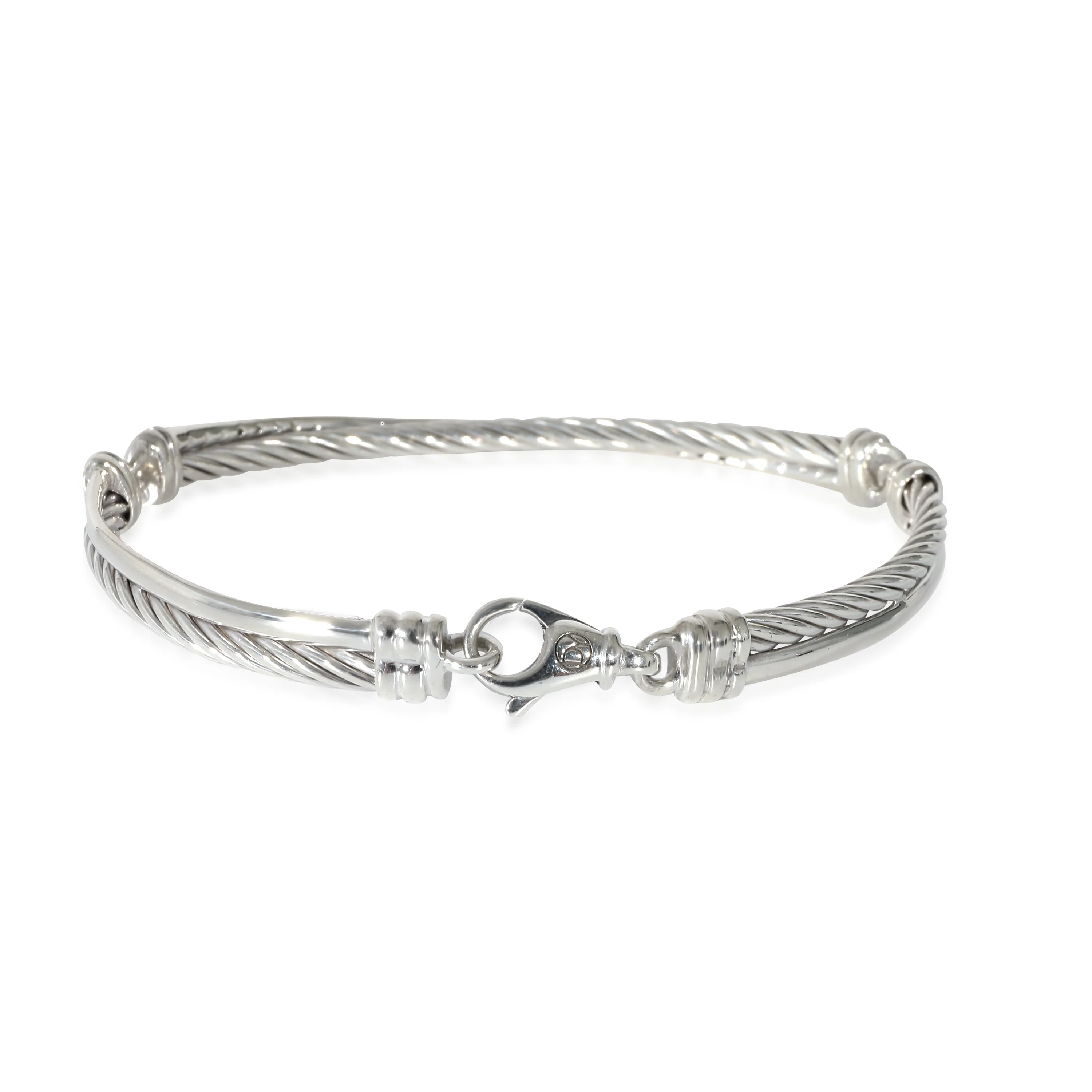 David Yurman Crossover Bracelet in Sterling Silver 0.43 CTW - Image 2
