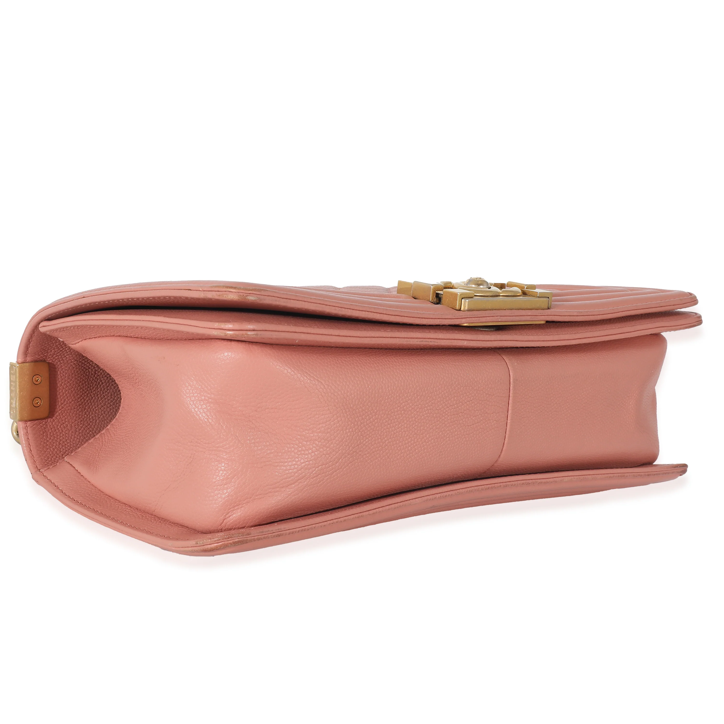 Pink Quilted Caviar Old Medium Boy Bag - Image 3