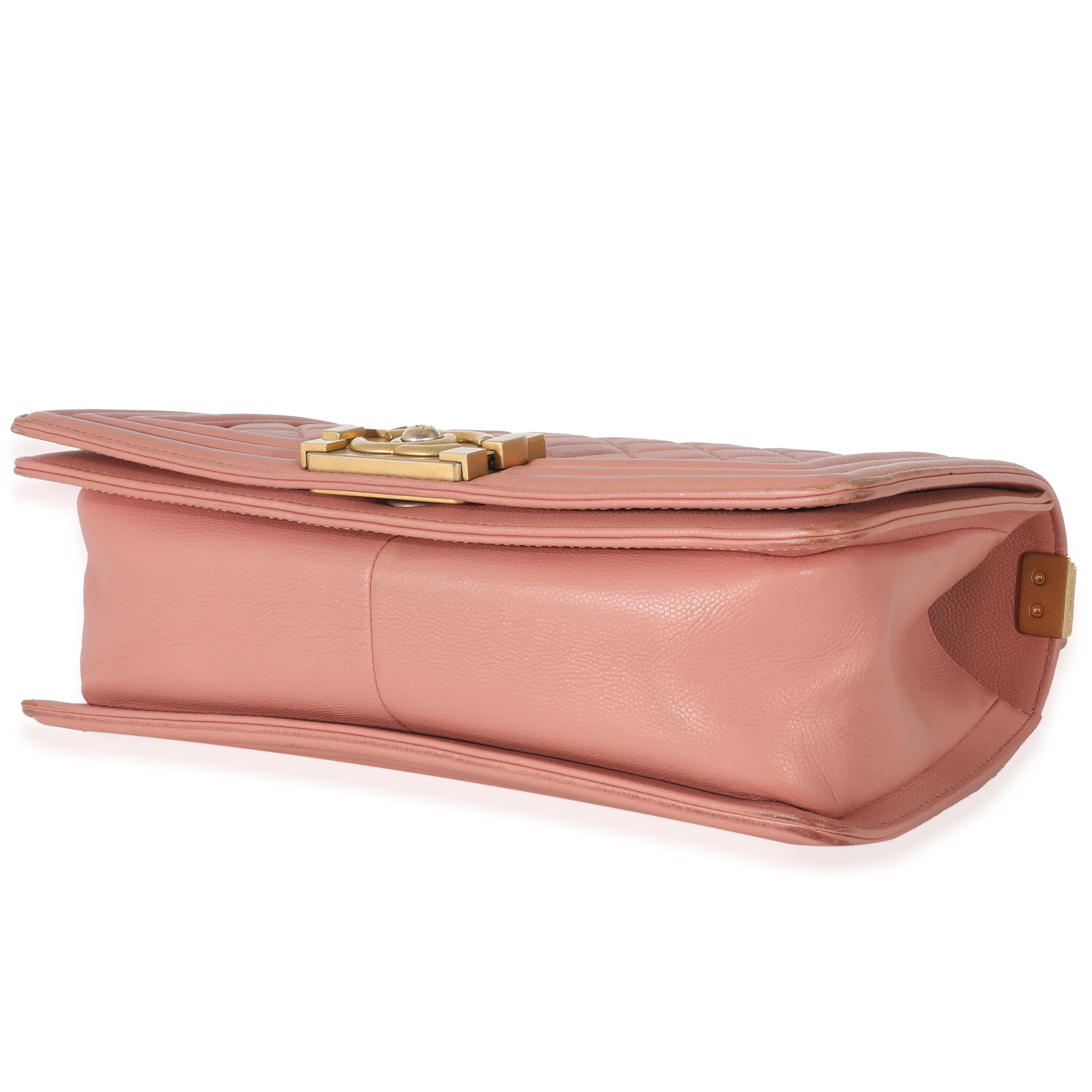 Pink Quilted Caviar Old Medium Boy Bag - Image 5