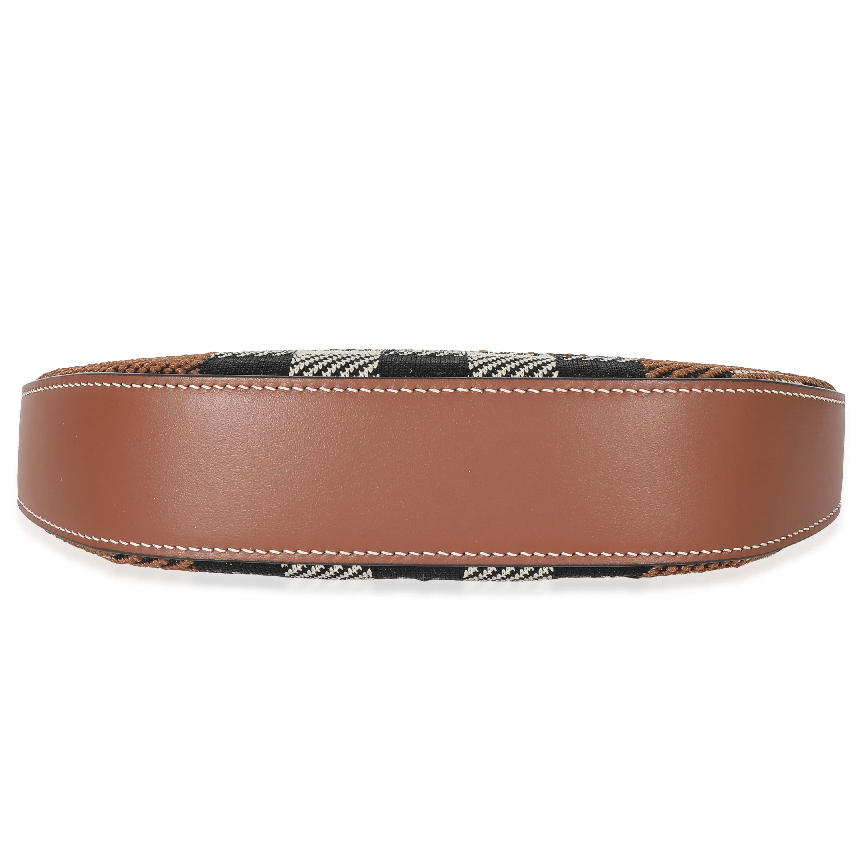 Burberry Brown Knitted Check Olympia Pouch Bag - Image 5