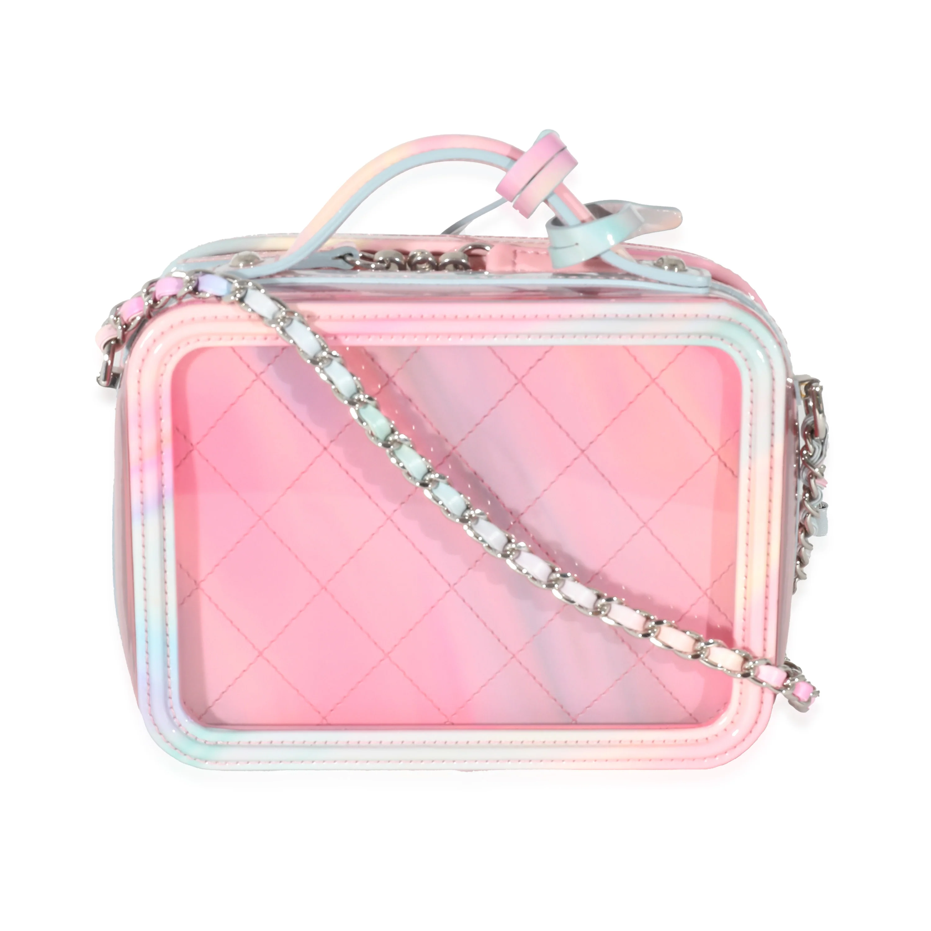 Chanel Pink PVC & Multicolor Patent Leather CC Vanity Case - Image 3