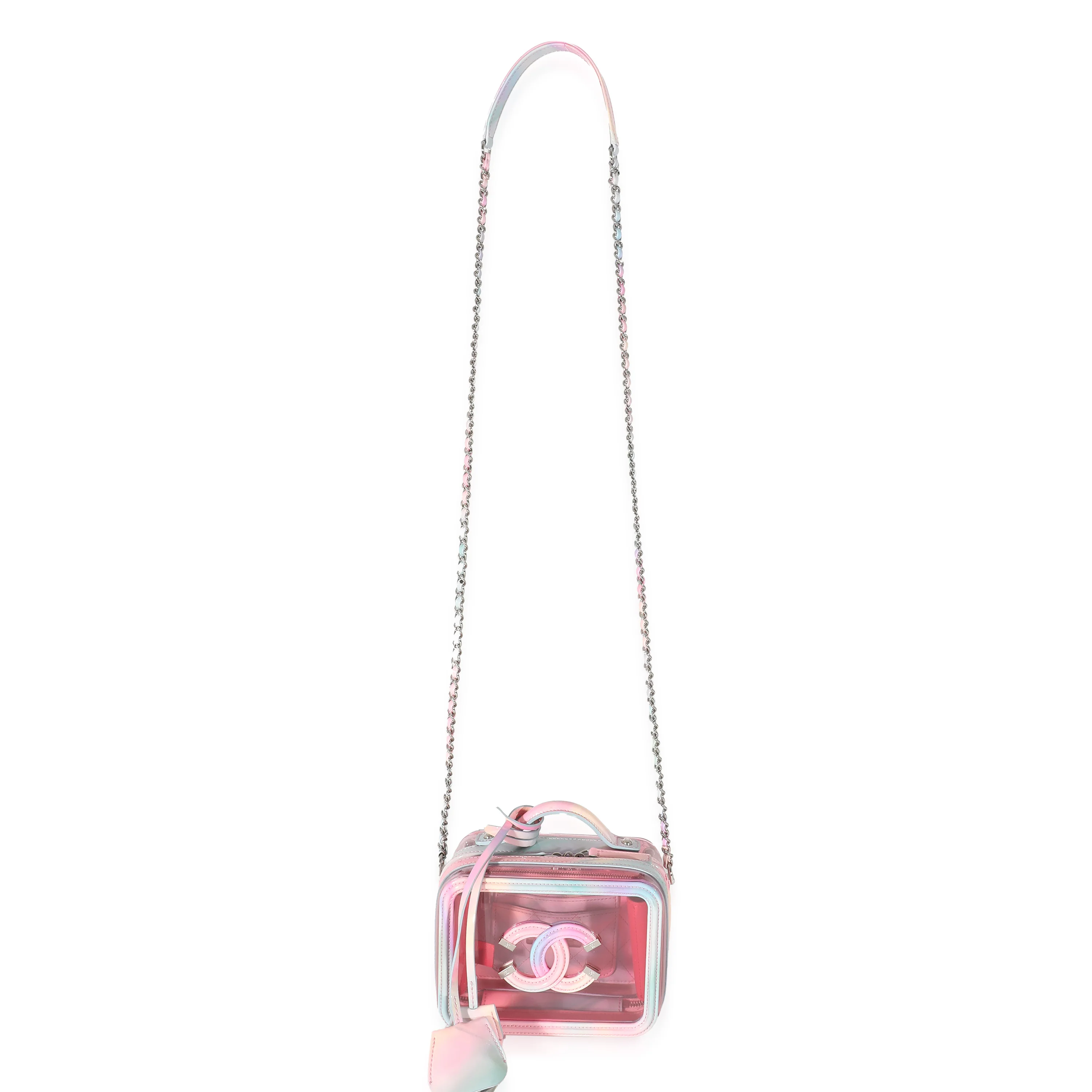 Chanel Pink PVC & Multicolor Patent Leather CC Vanity Case - Image 4