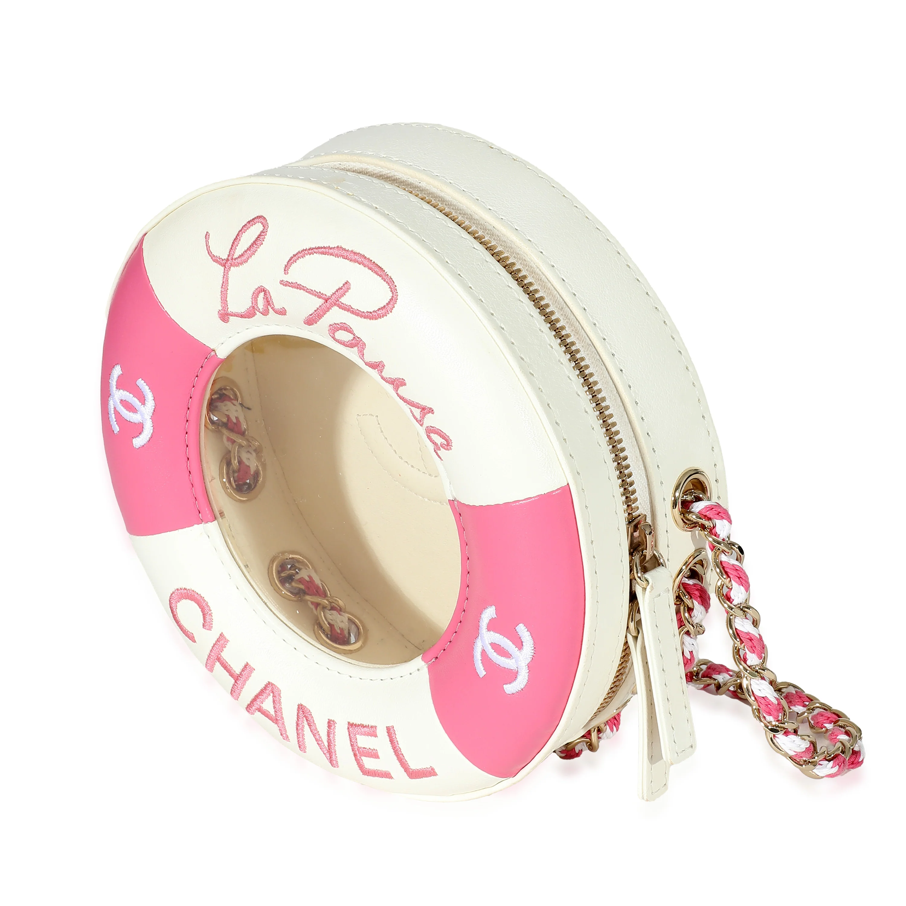 Chanel Pink & White Lambskin La Pausa Lifesaver Bag - Image 2