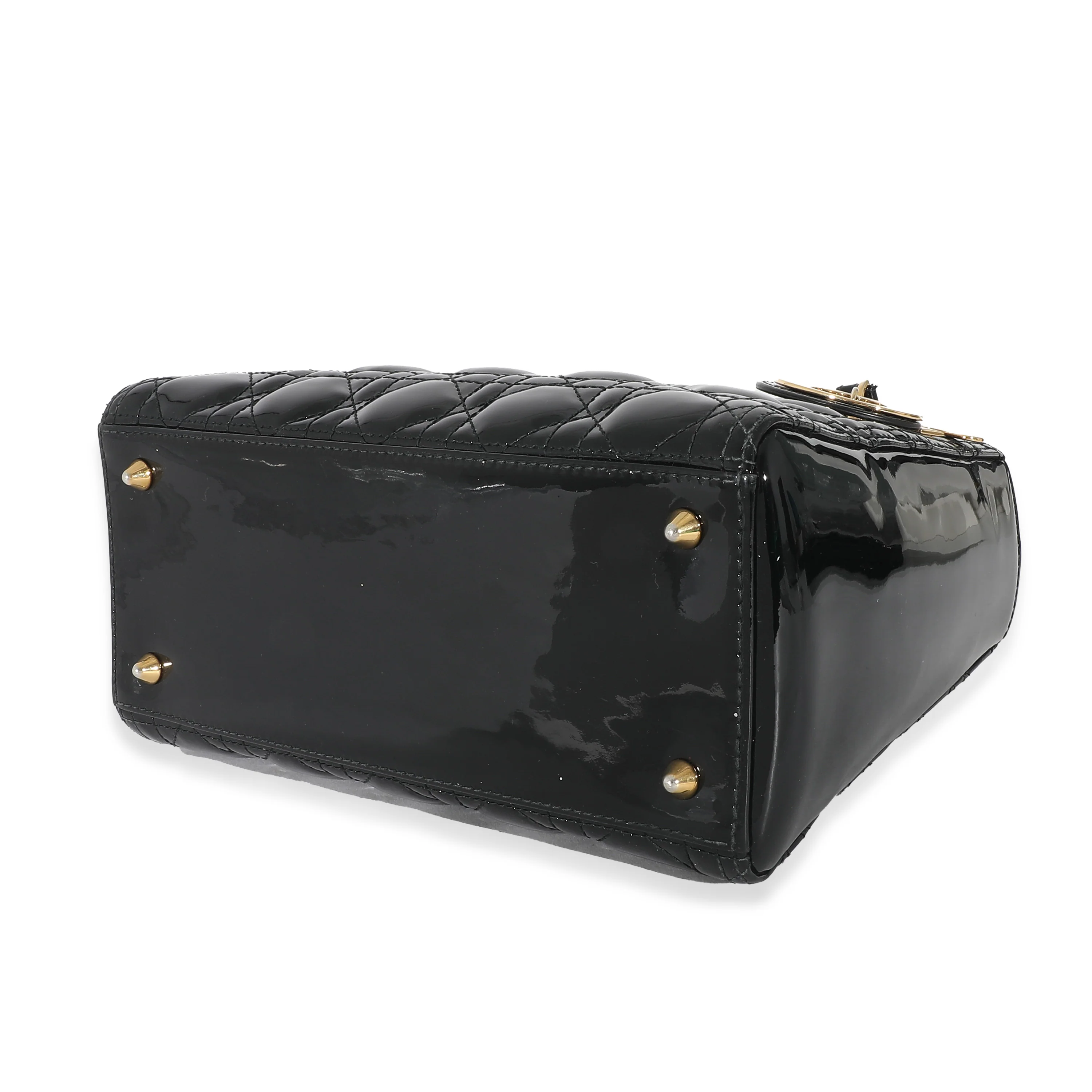 Christian Dior Black Patent Medium Lady Dior - Image 5