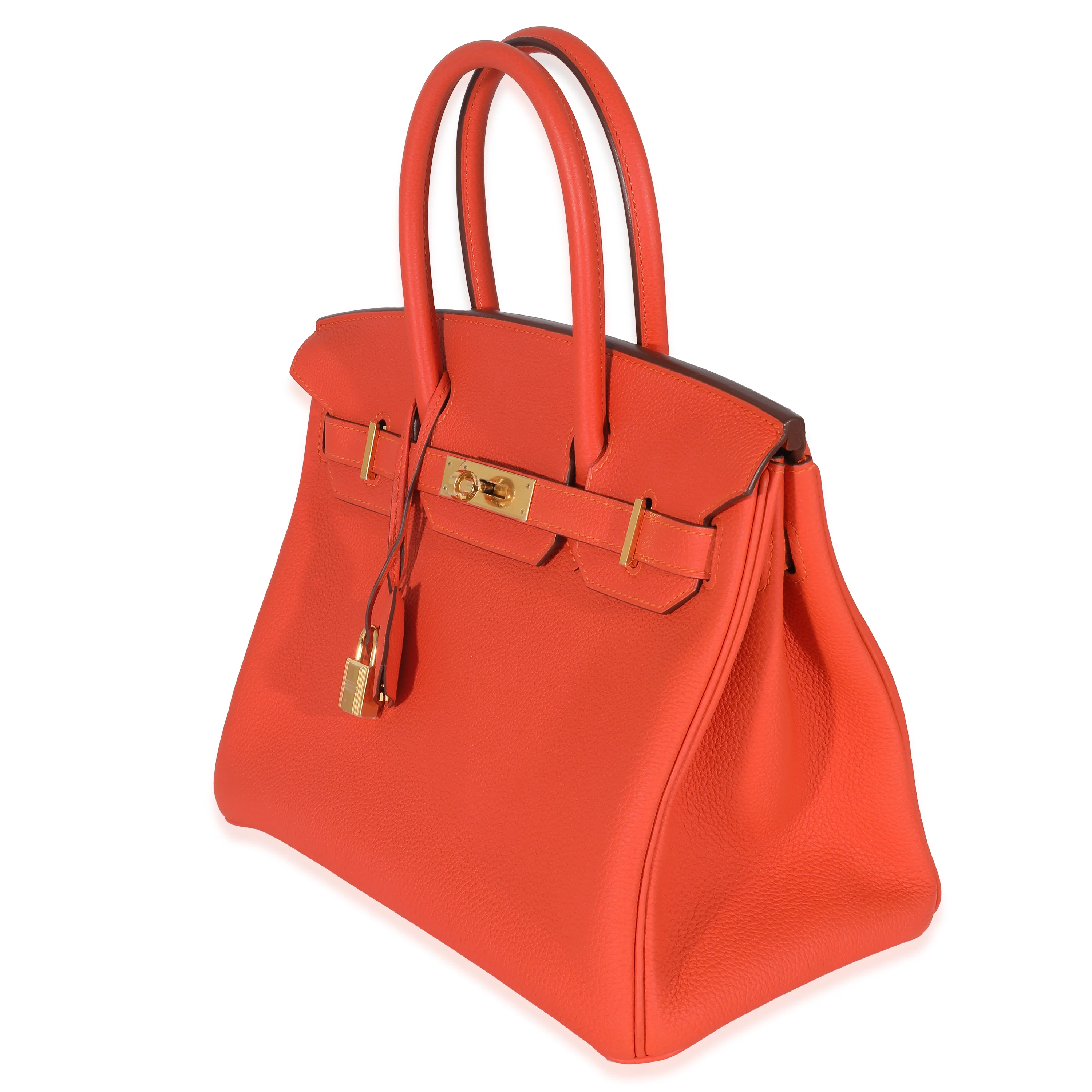 Hermes Orange Poppy Togo Birkin 30 GHW - Image 2