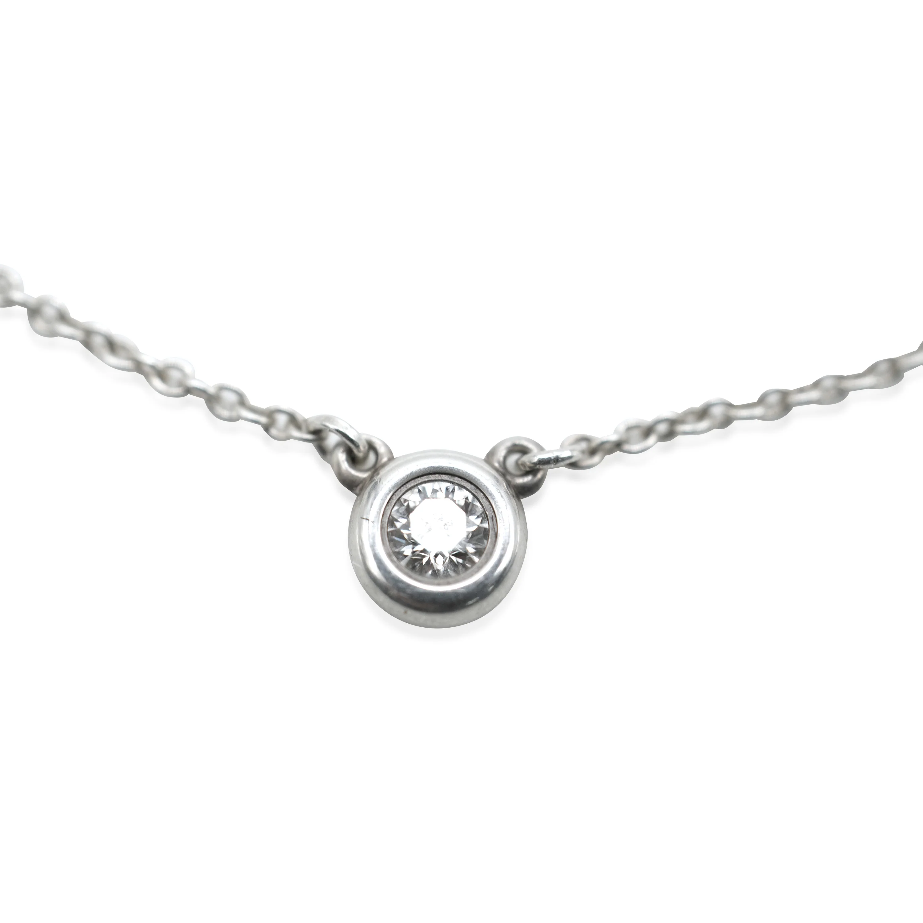 Elsa Peretti Diamond By The Yard Single Diamond Pendant in Silver - Image 4