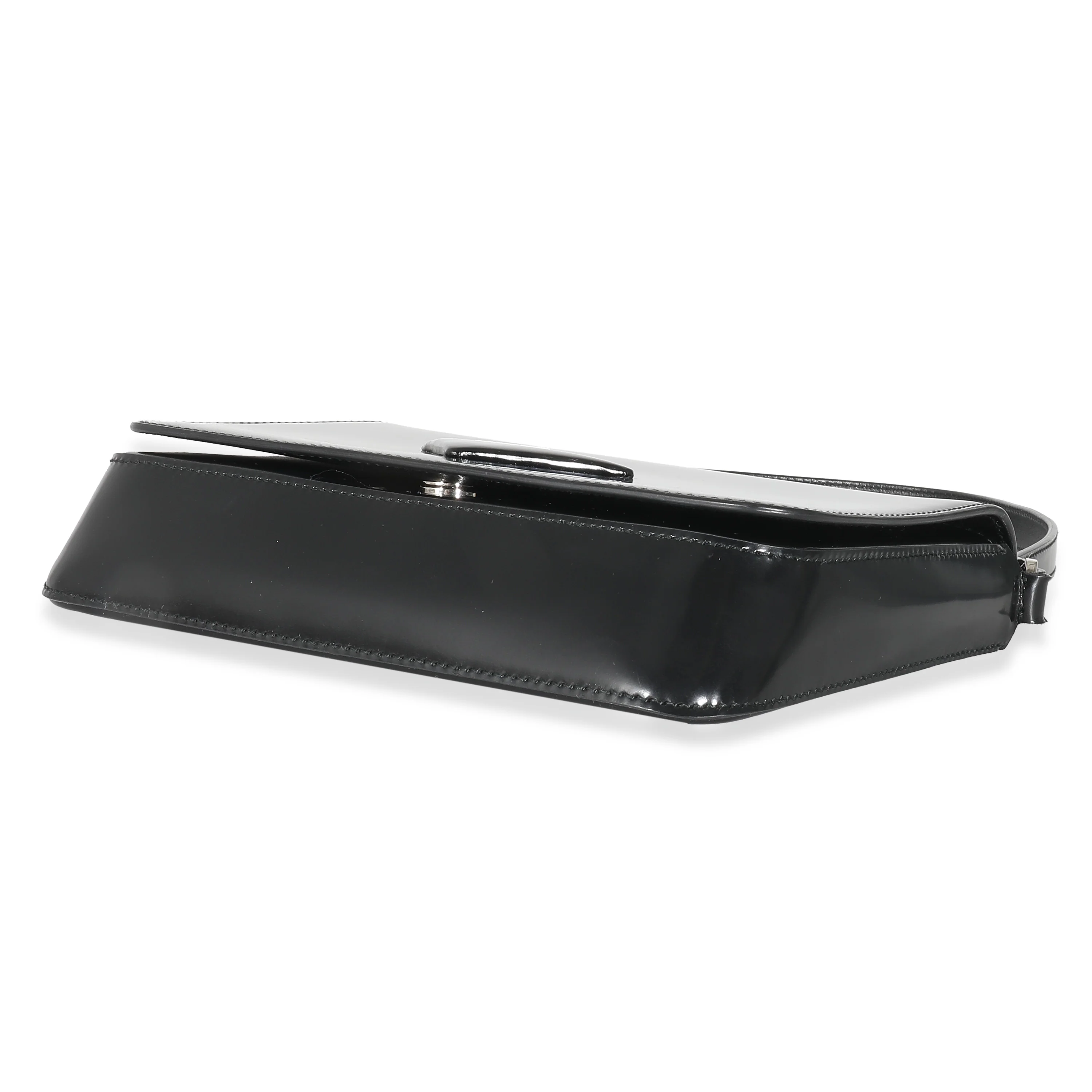 Black Brushed Leather Shoulder Bag - Image 6