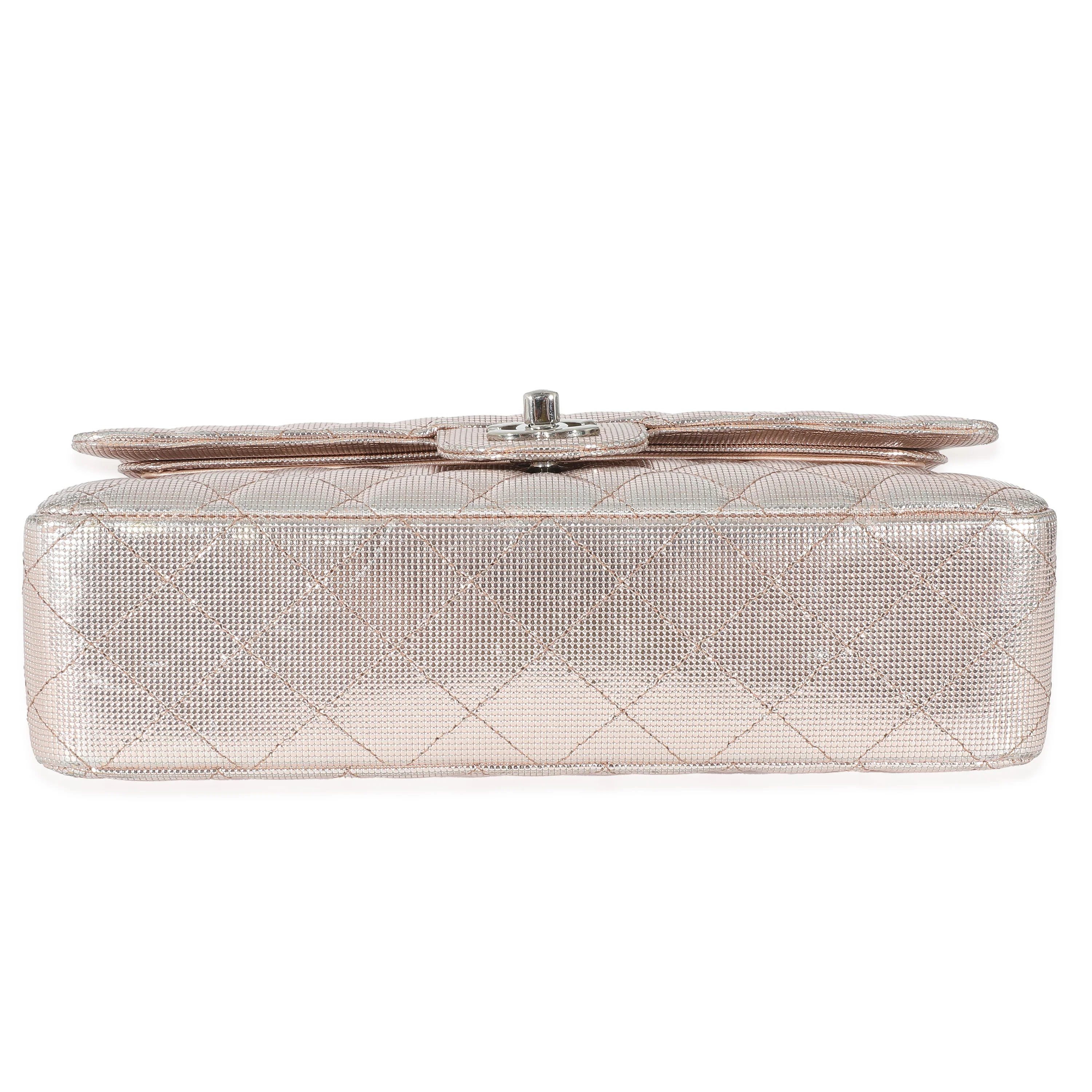 Chanel Pink Metallic Calfskin Pixel Effect Medium Classic Double Flap - Image 5
