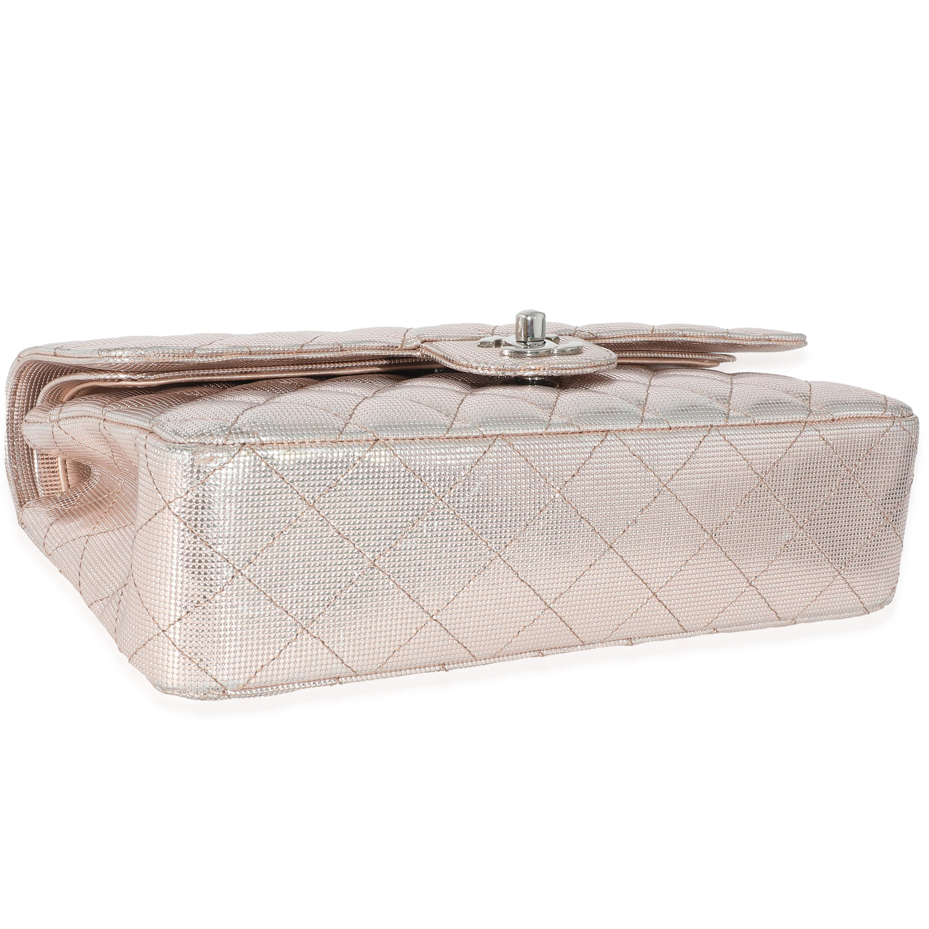 Chanel Pink Metallic Calfskin Pixel Effect Medium Classic Double Flap - Image 6