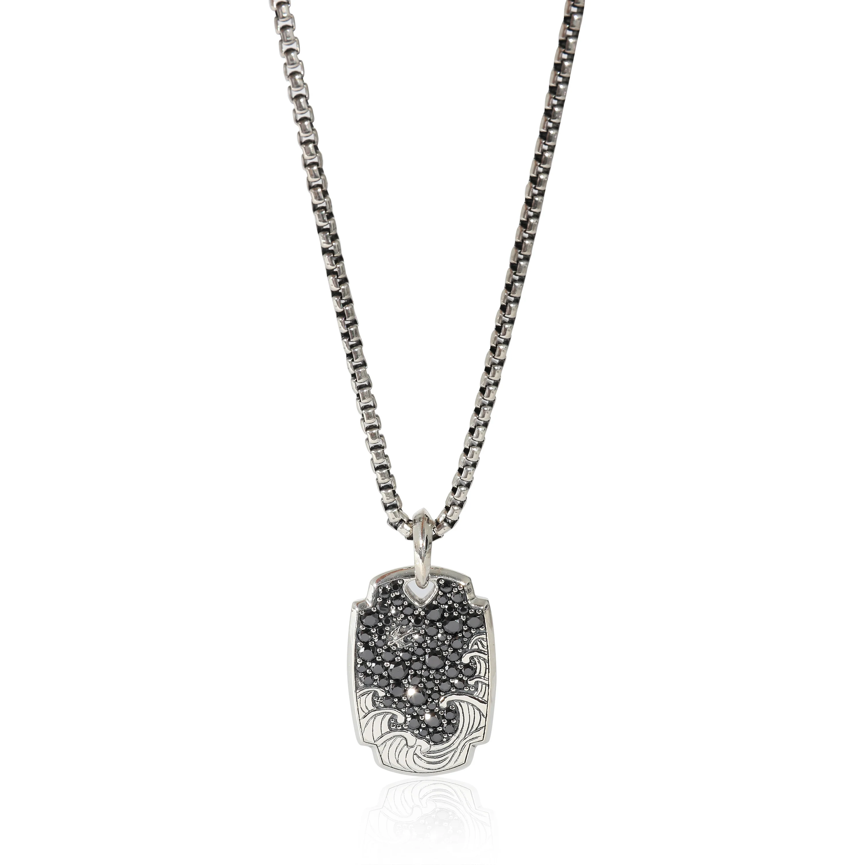 David Yurman Waves Pendant in Sterling Silver 1.84 CTW