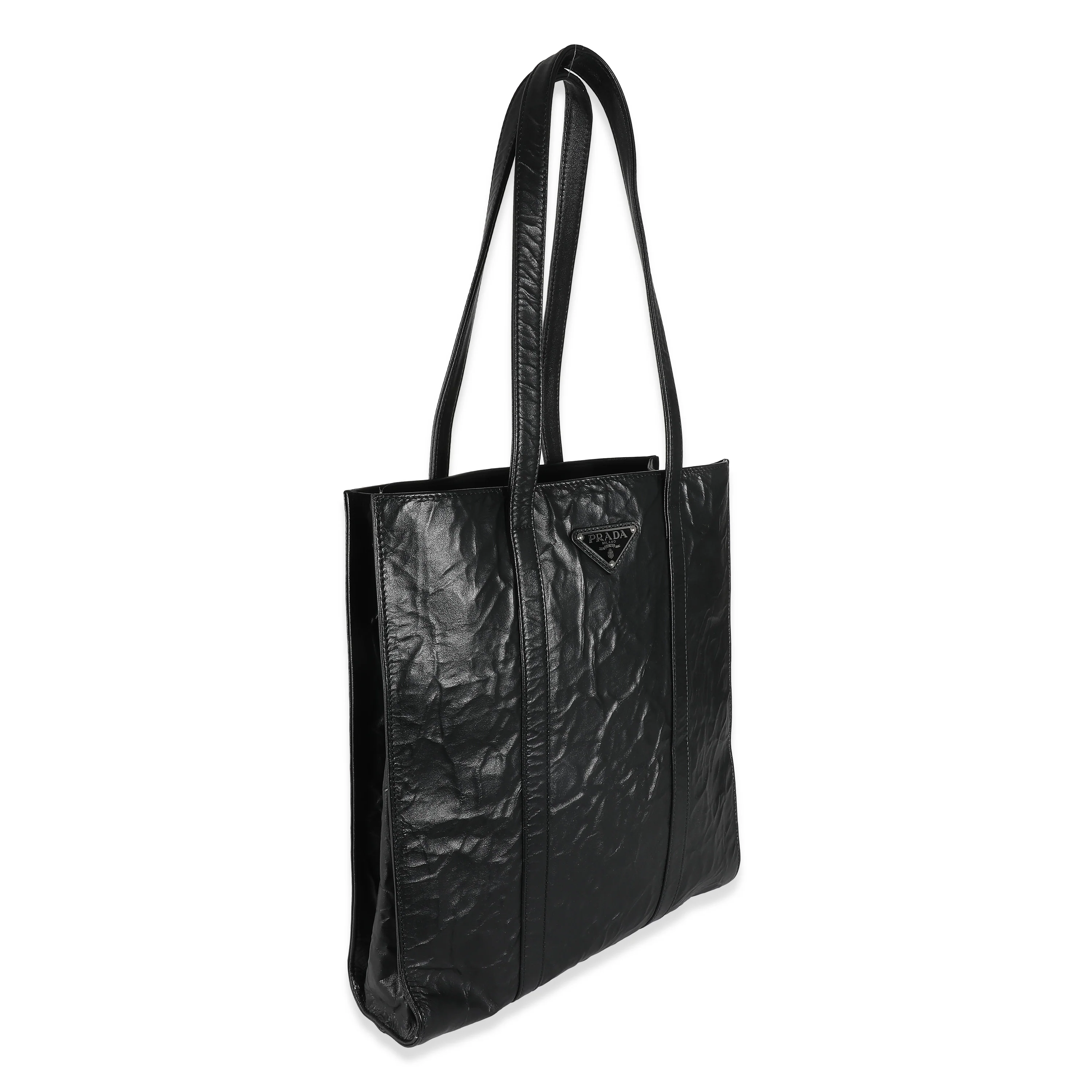 Black Antique Nappa Small Tote - Image 5
