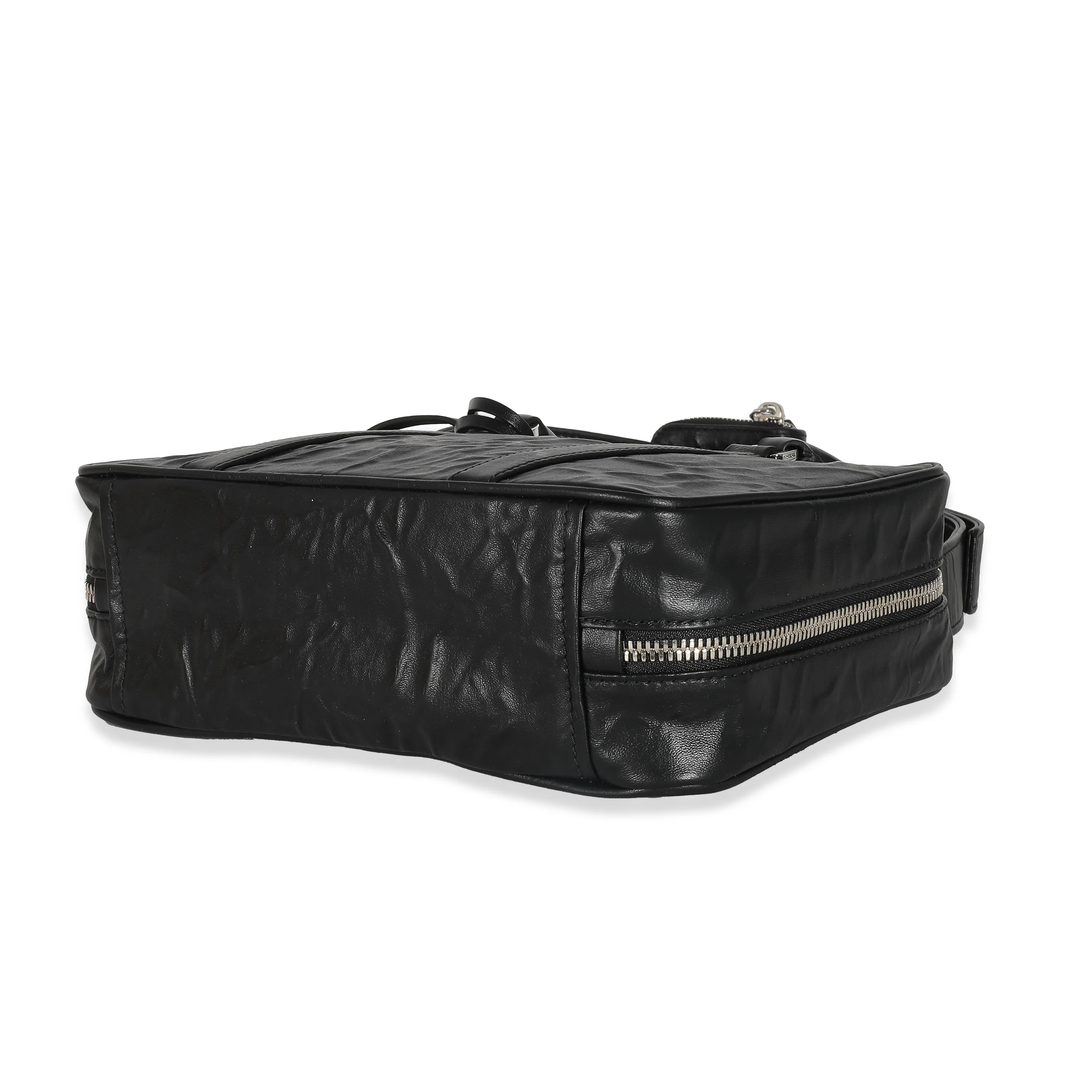 Prada Black Antique Nappa Medium Re-Edition 2001 Bag - Image 6