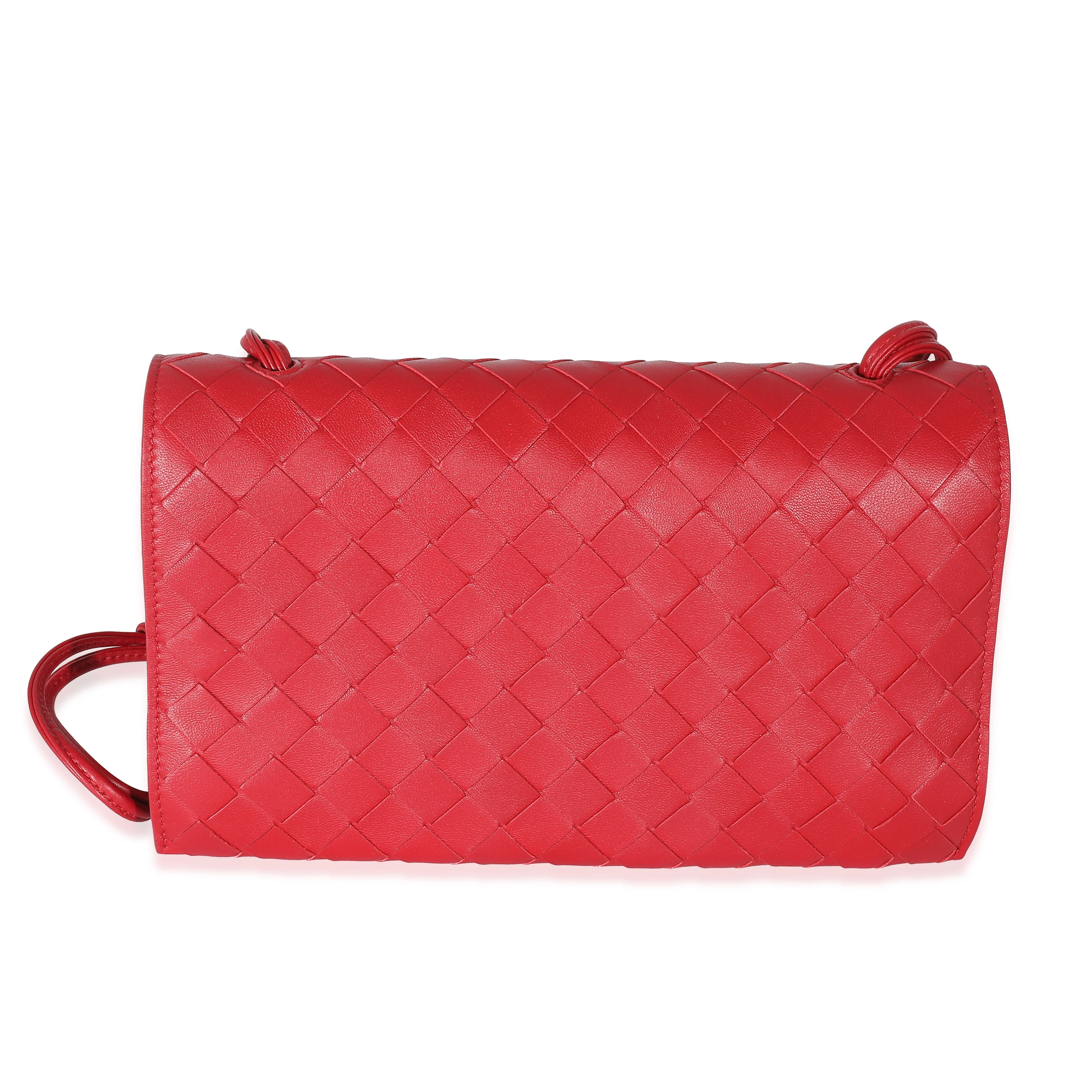Bottega Veneta Apple Candy Intrecciato Lambskin Trio Pouch