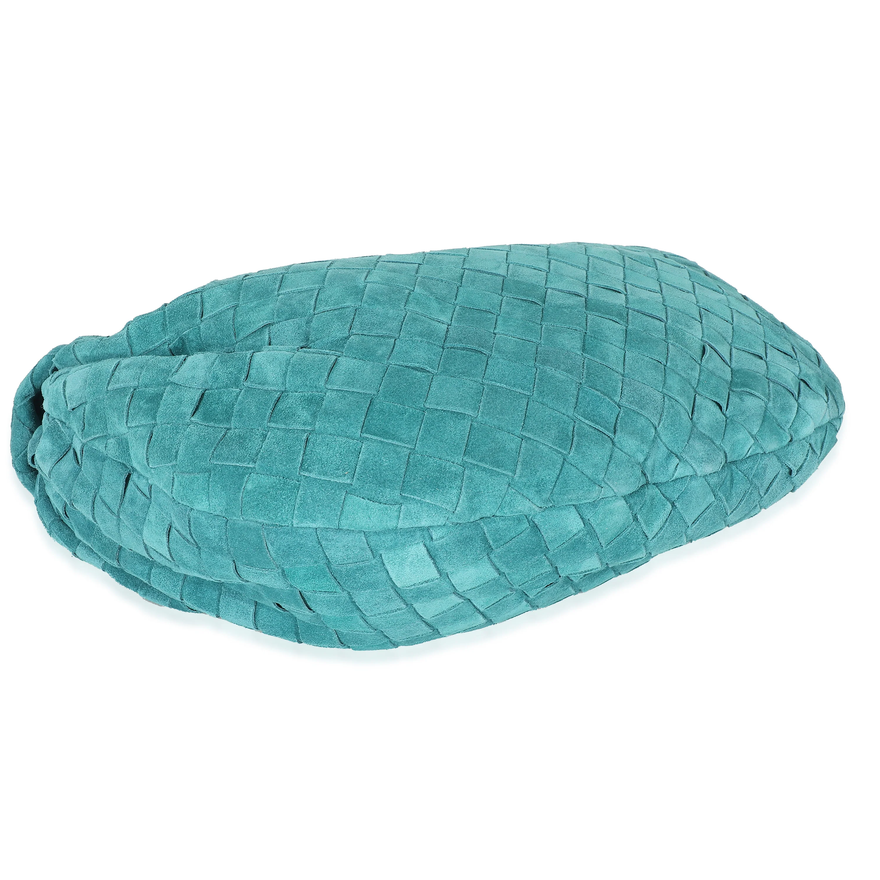 Bottega Veneta Teal Suede Intrecciato Teen Jodie - Image 6
