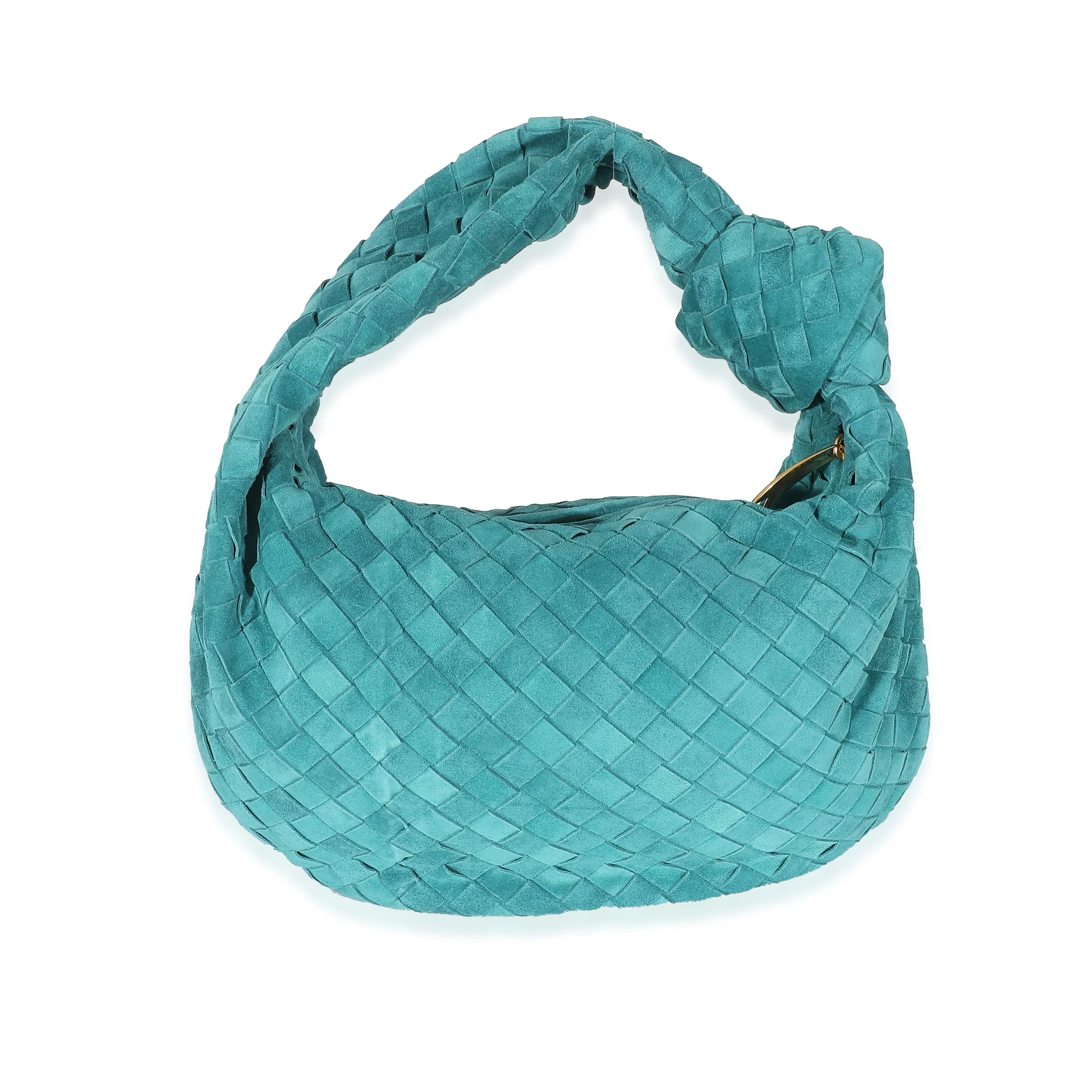 Bottega Veneta Teal Suede Intrecciato Teen Jodie - Image 2