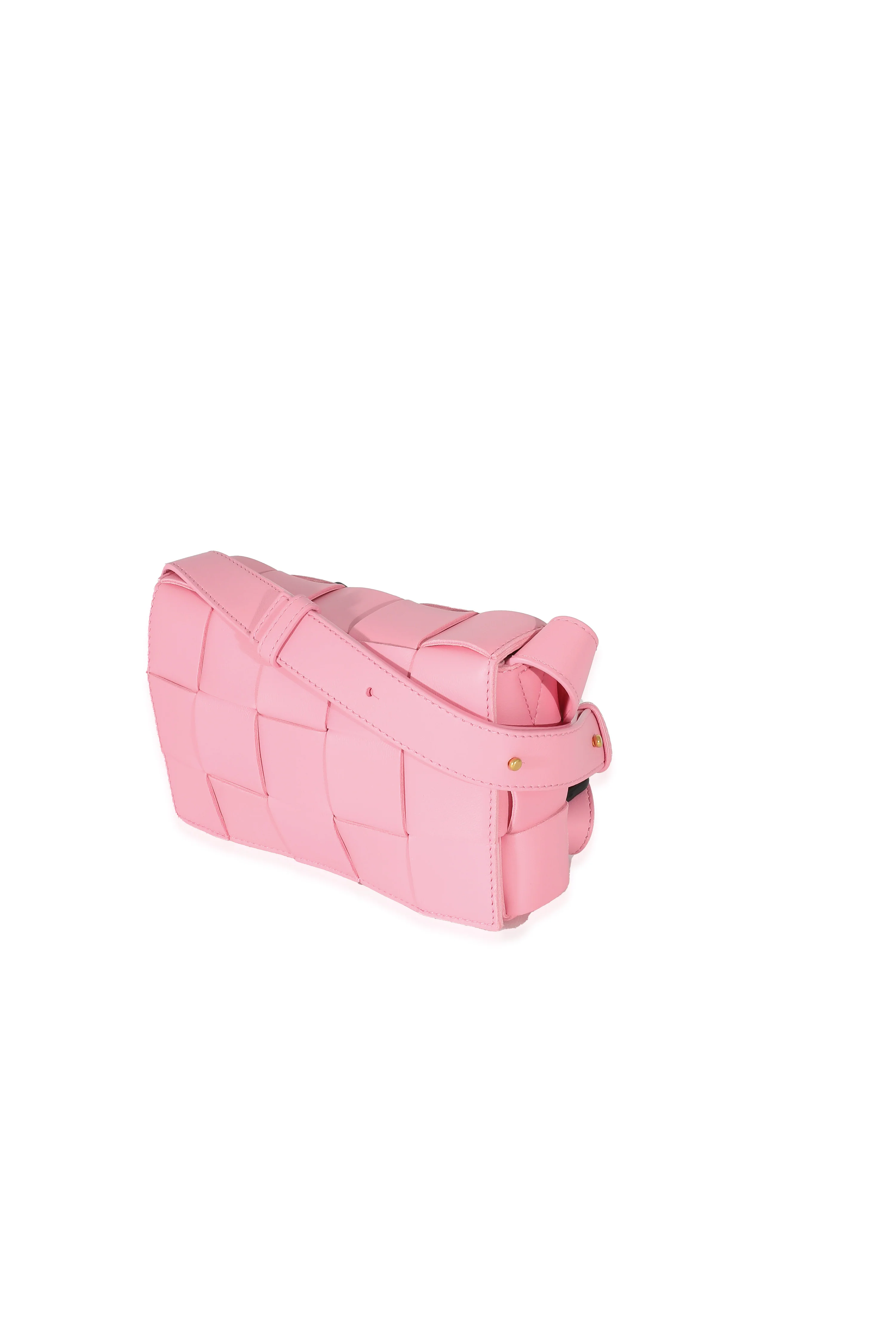 Bottega Veneta Pink Intrecciato Lambskin Small Cassette Bag - Image 2