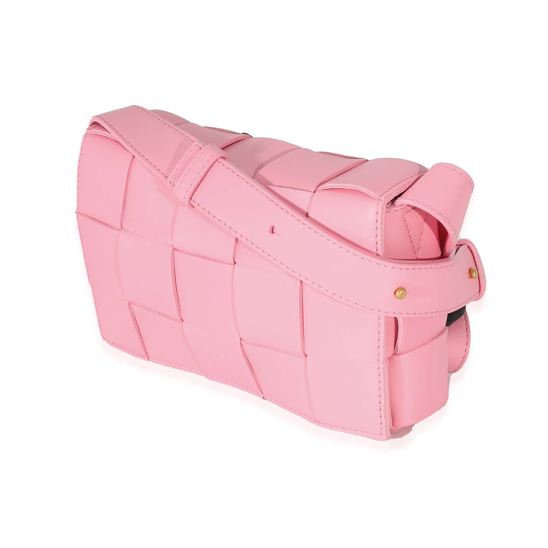 Bottega Veneta Pink Intrecciato Lambskin Small Cassette Bag - Image 2