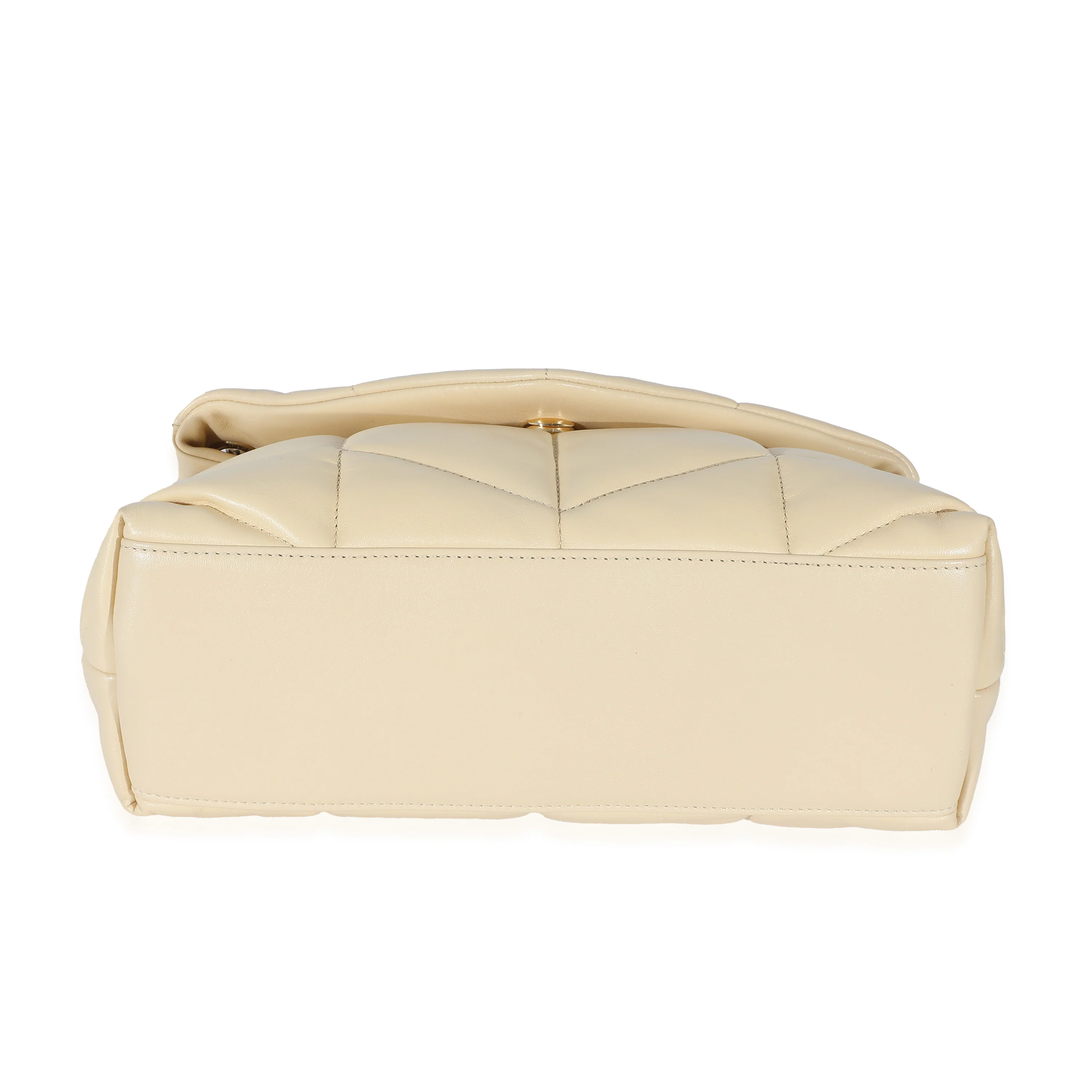 Saint Laurent Jaune Pale Lambskin Small Puffer Chain Bag - Image 5