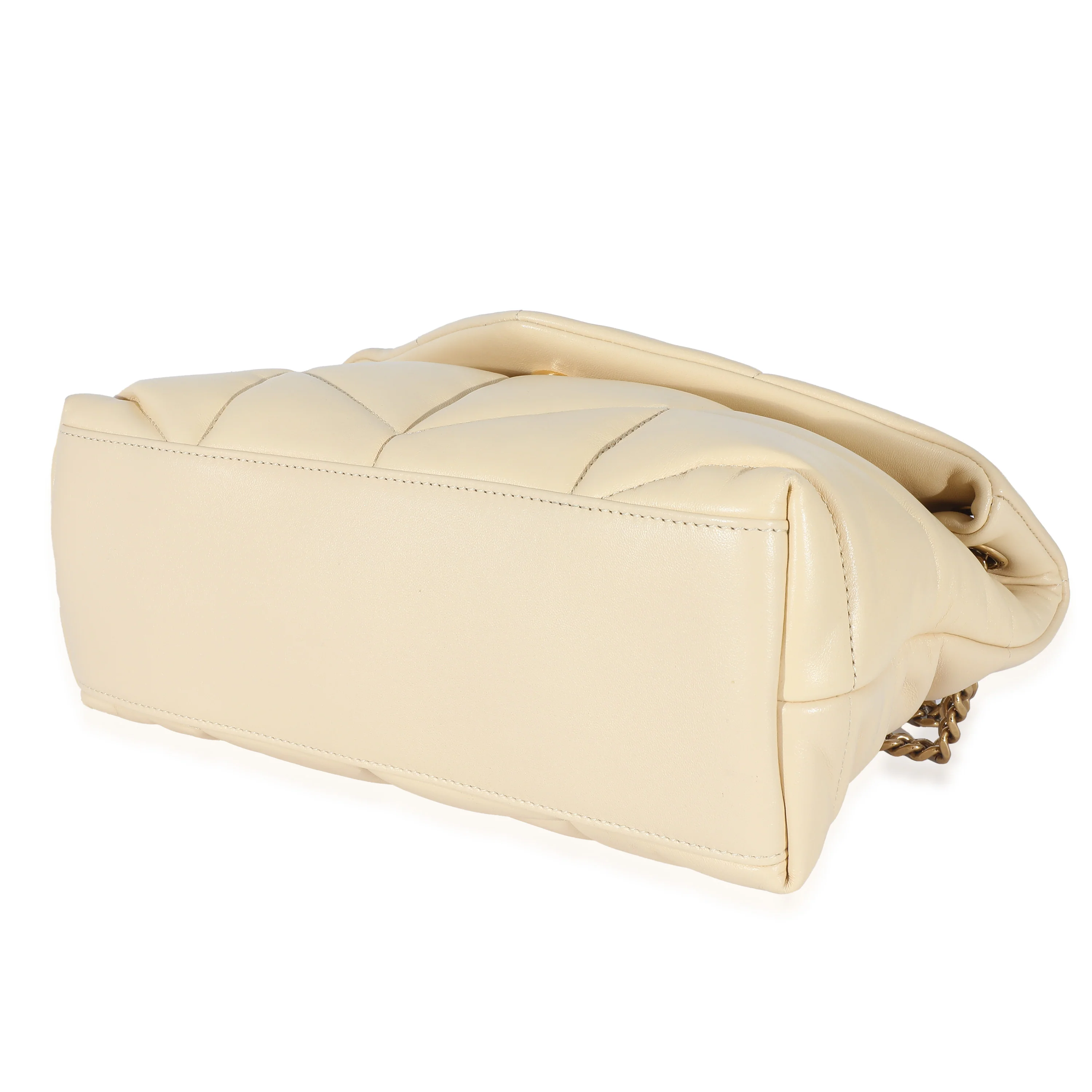 Saint Laurent Jaune Pale Lambskin Small Puffer Chain Bag - Image 7