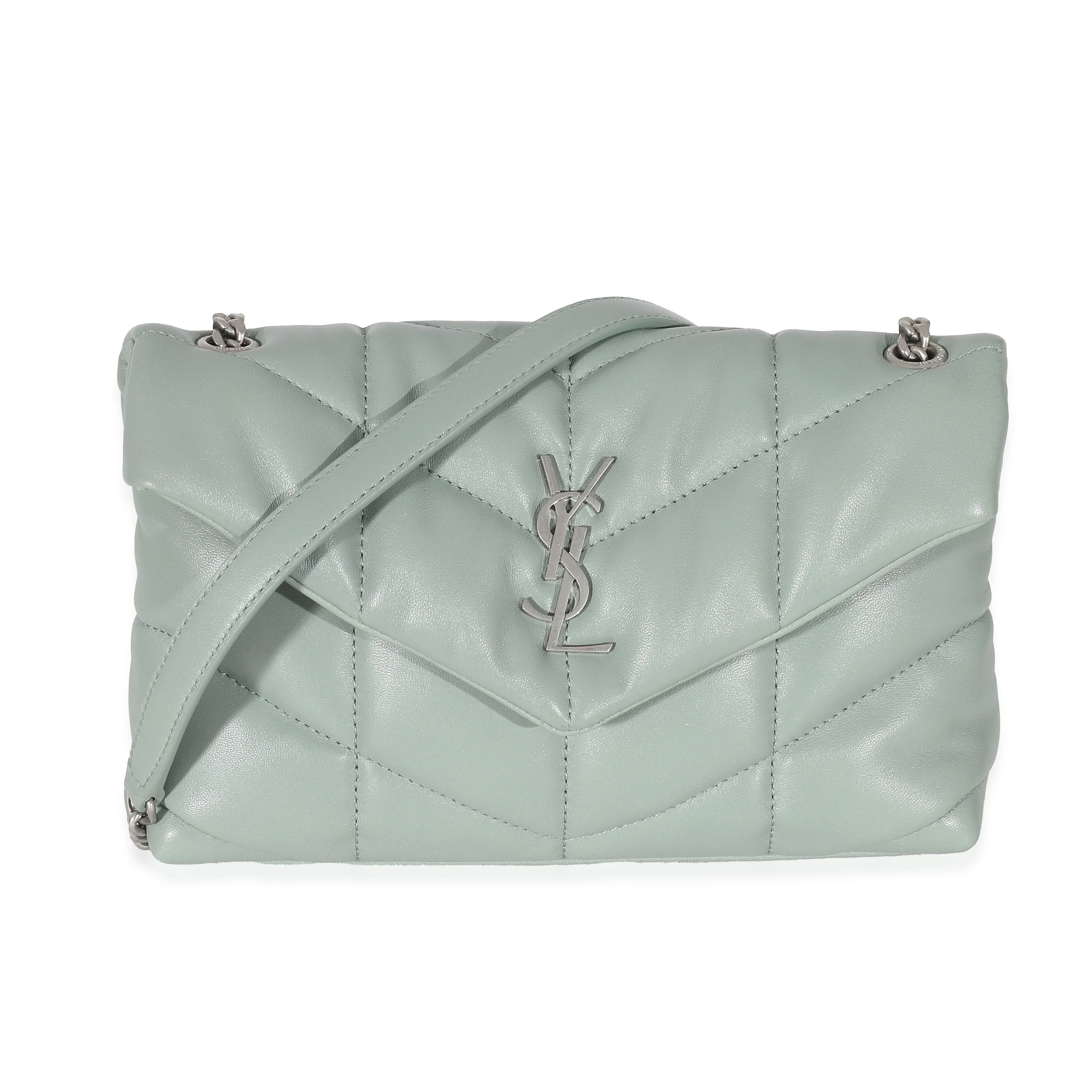 Saint Laurent Vert Opaline Lambskin Toy Puffer Bag