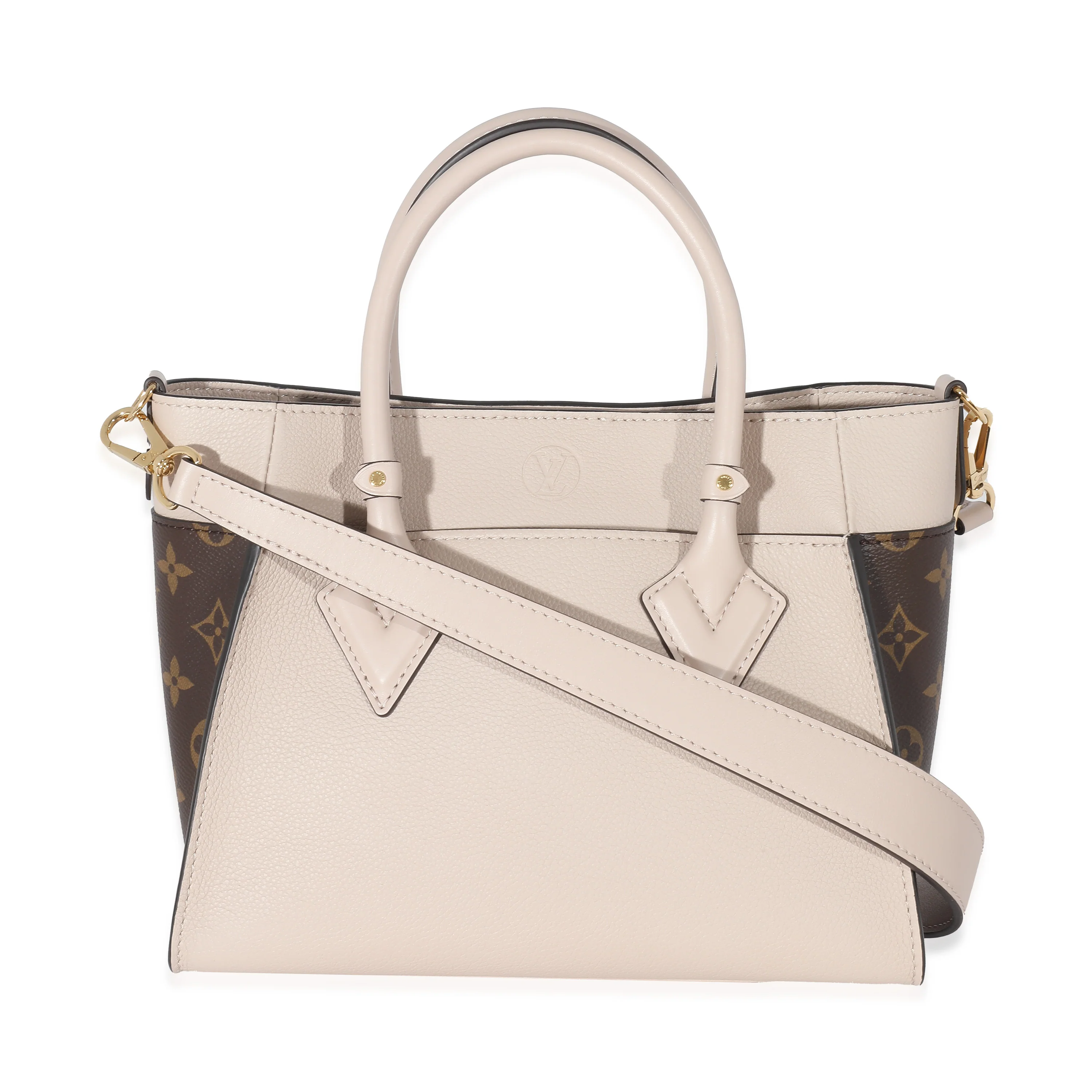 Louis Vuitton Greige Leather Monogram Canvas On My Side PM - Image 5