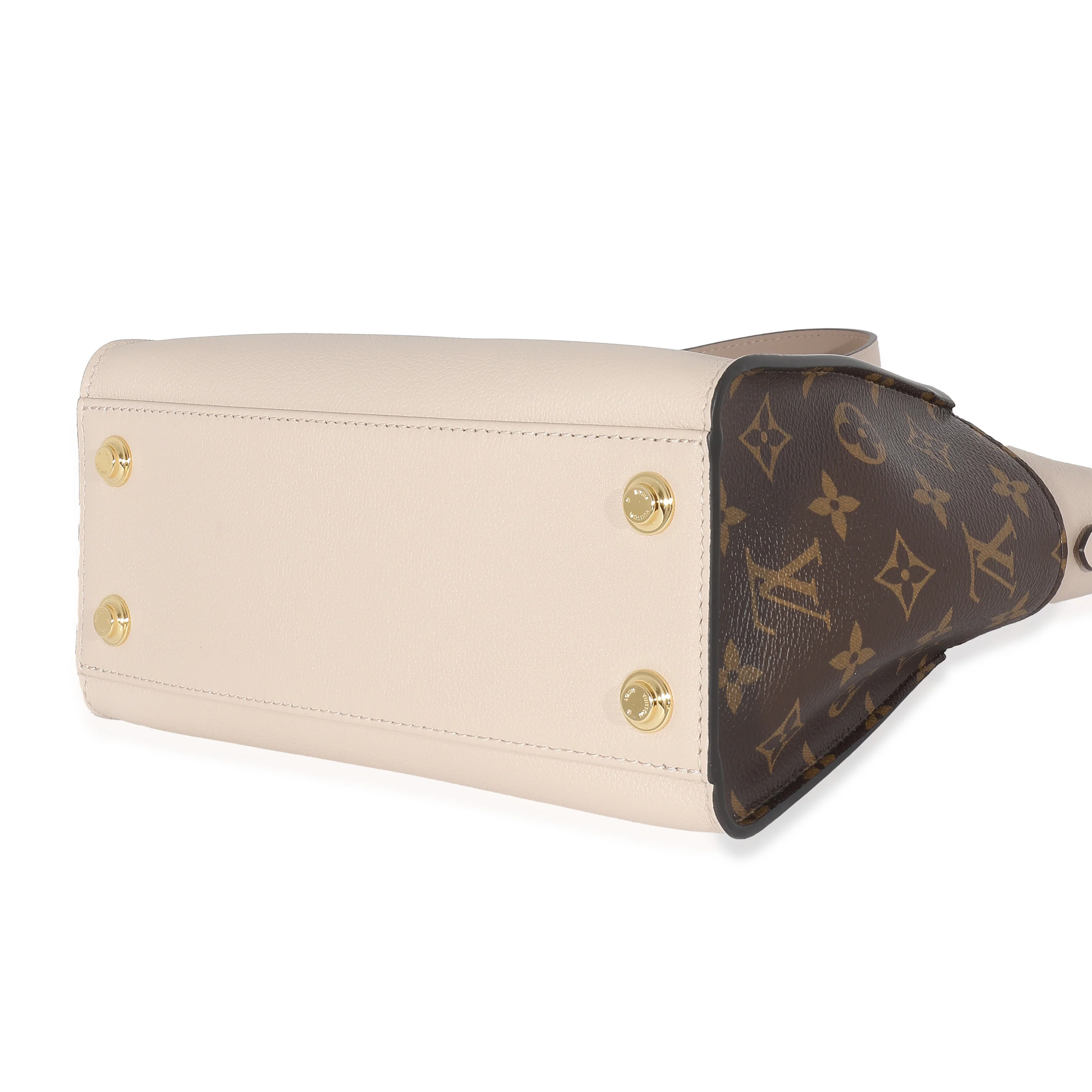 Louis Vuitton Greige Leather Monogram Canvas On My Side PM - Image 6