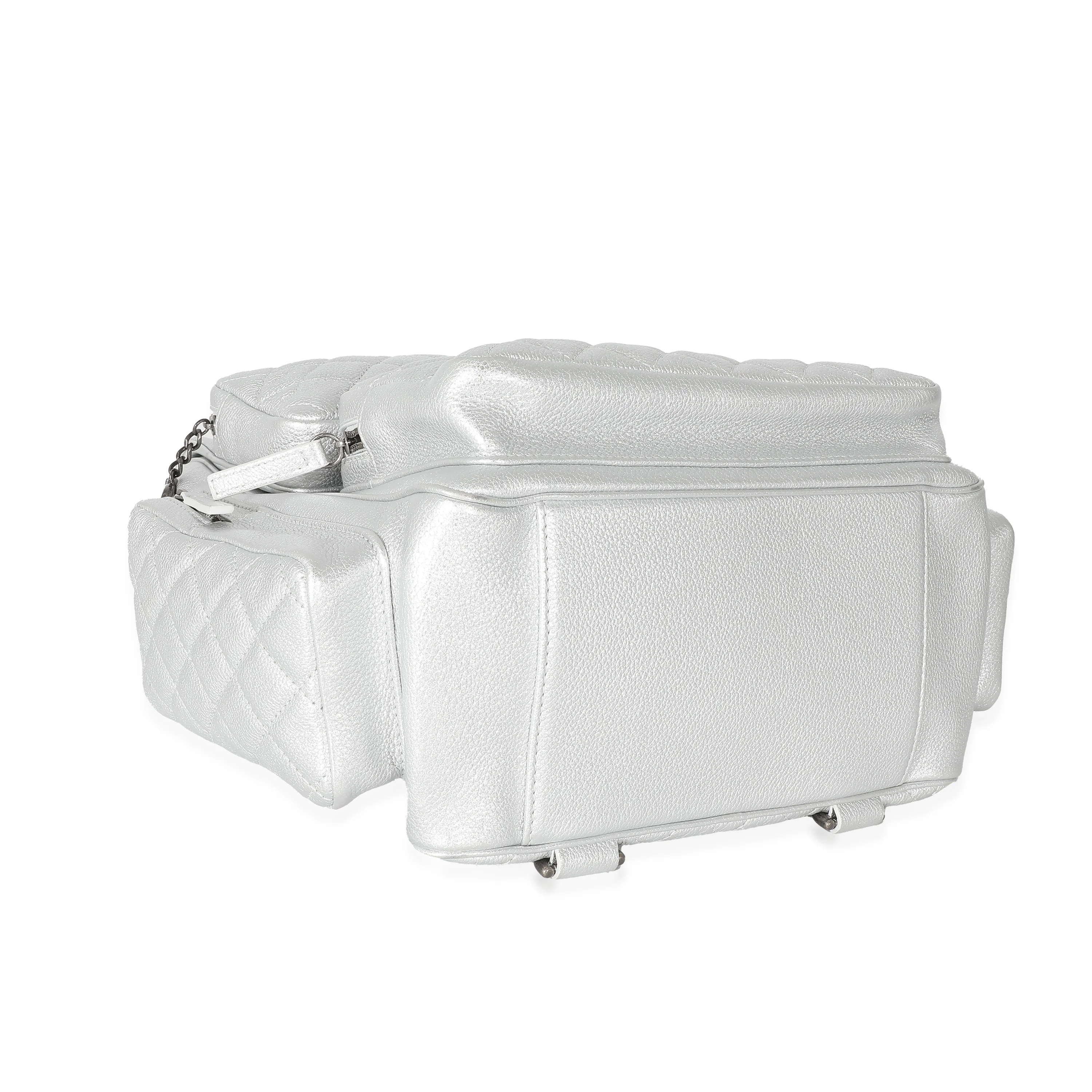 Chanel 16S Silver Grained Calfskin Casual Rock Backpack - Image 6