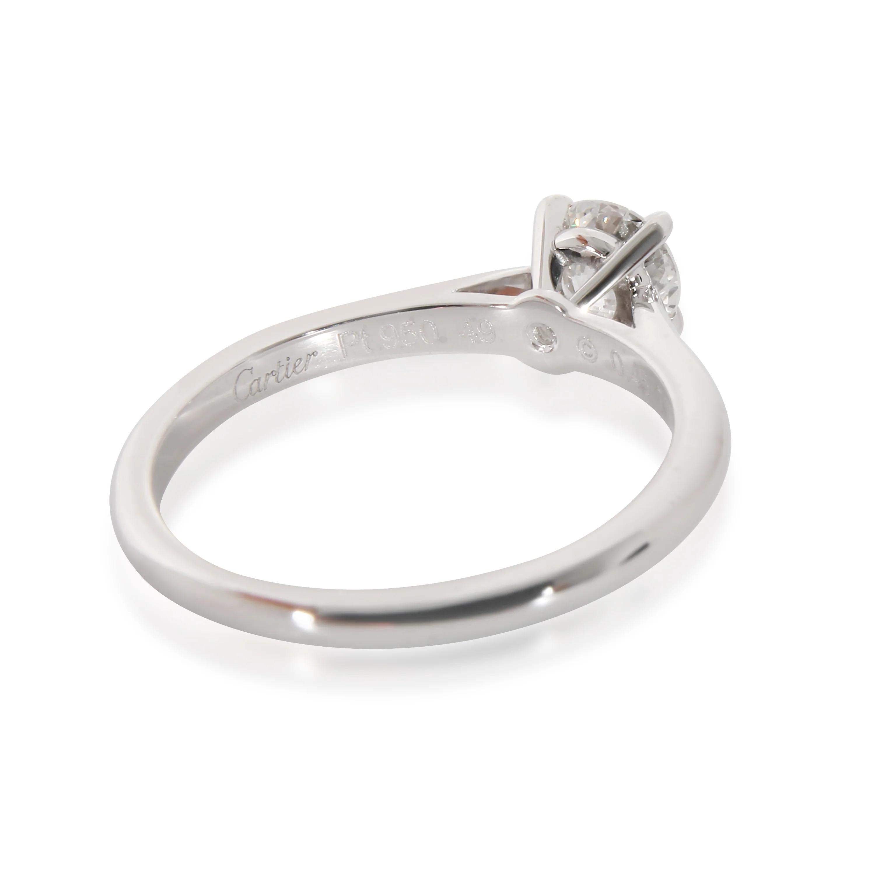 Cartier Solitaire 1895 Diamond Engagement Ring in Platinum E VS1 0.45 CTW - Image 4