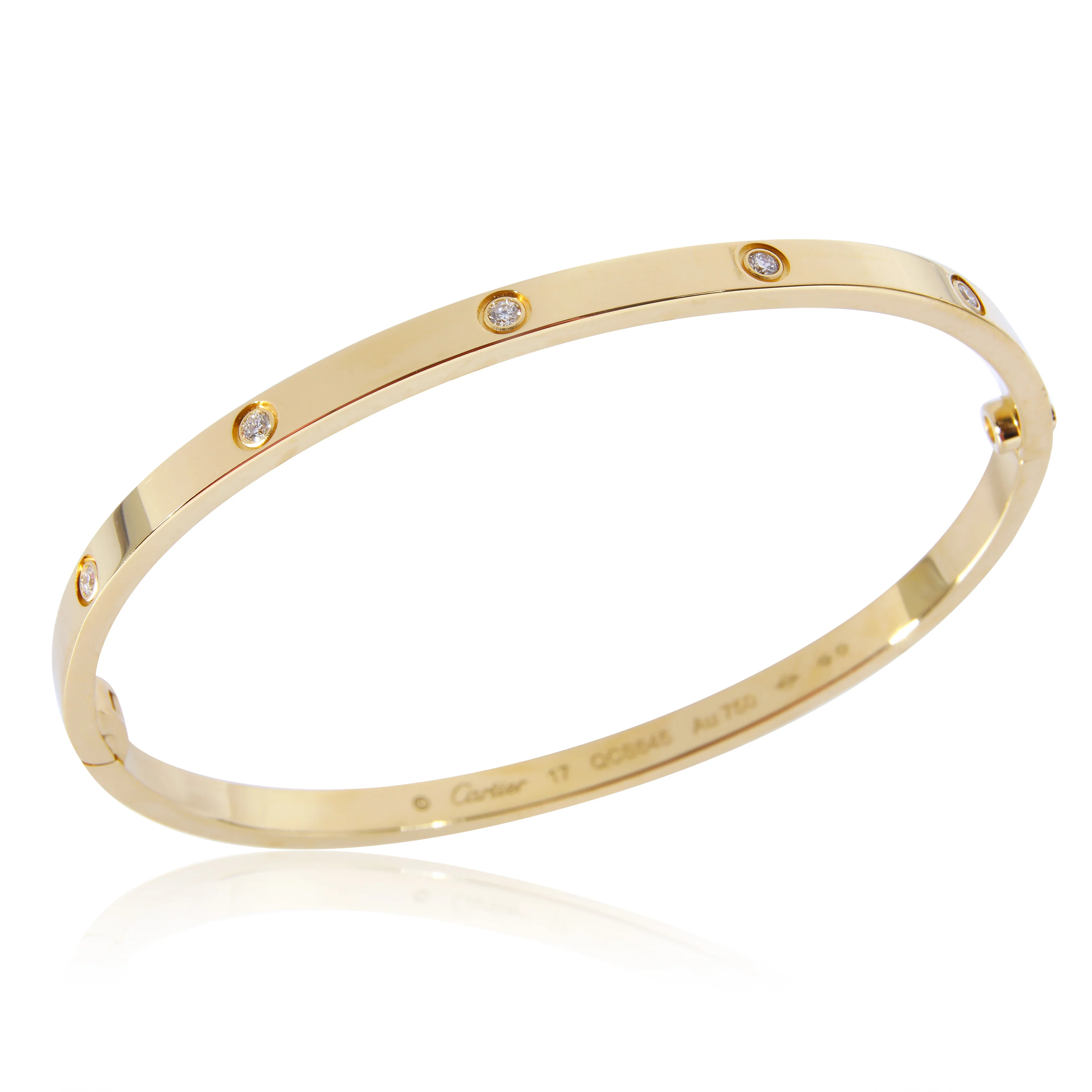 Cartier Love Bracelet, Small Model, 10 Diamonds (Yellow Gold, Diamond) - Image 6