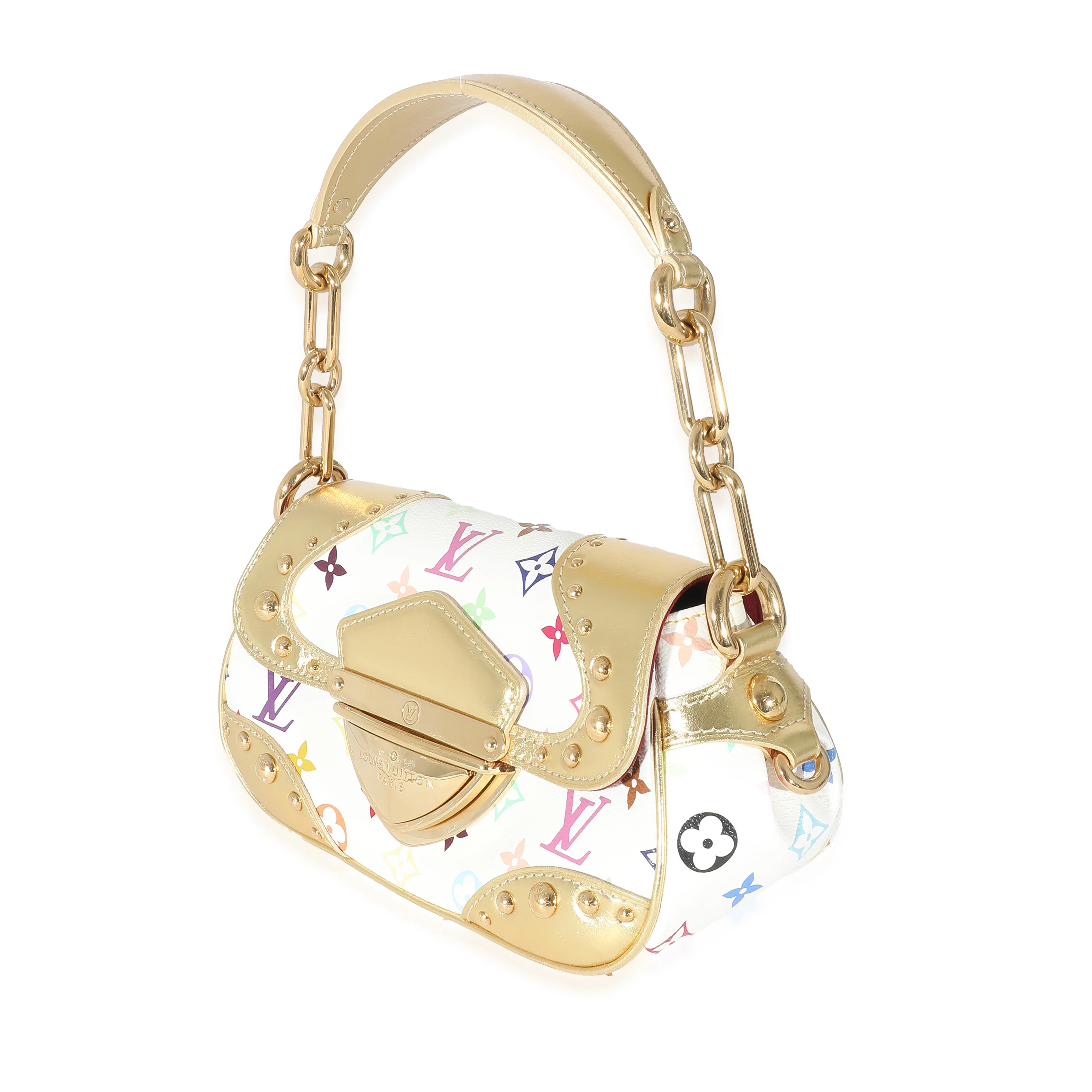 Louis Vuitton White Multicolor Monogram Canvas Gold Marilyn - Image 2