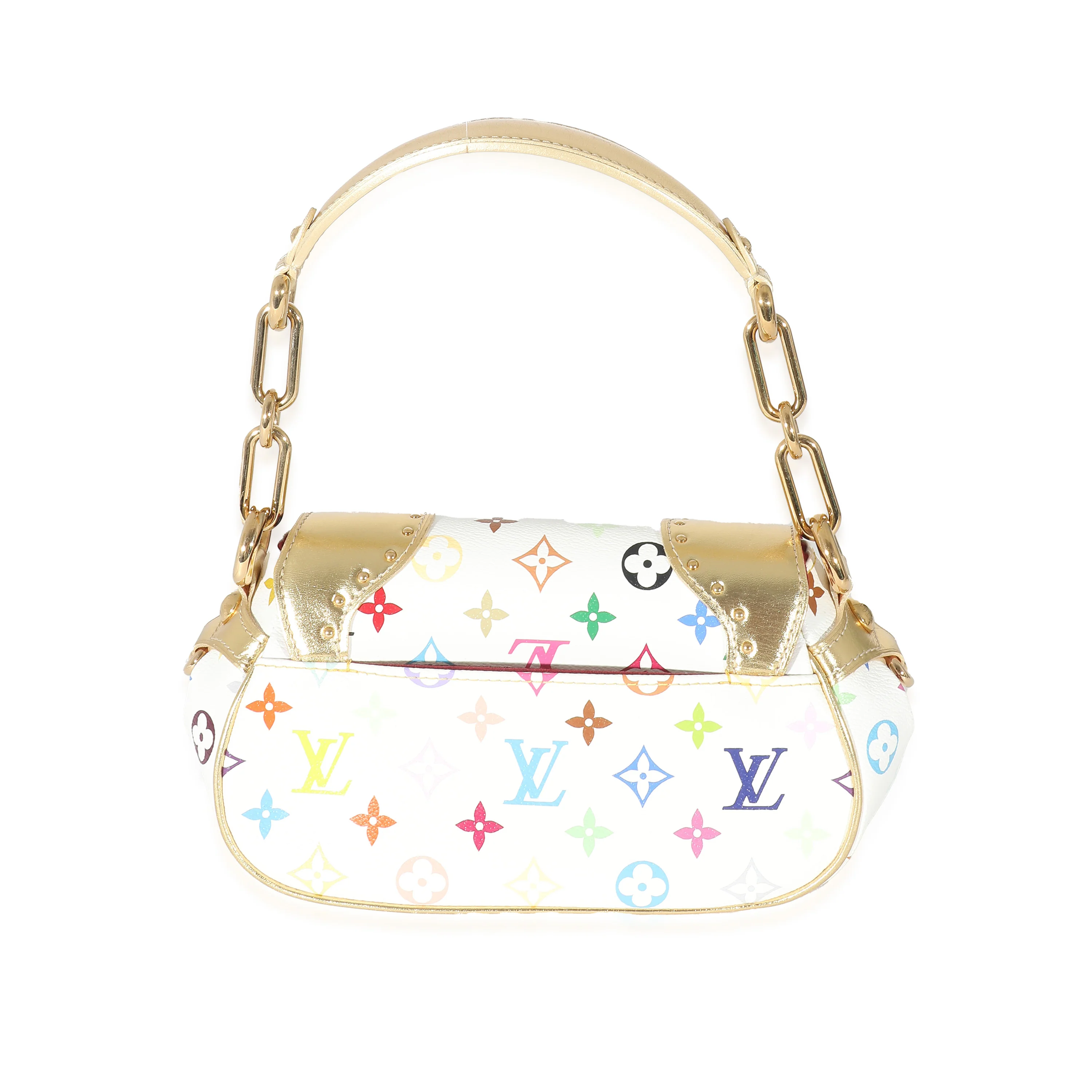 Louis Vuitton White Multicolor Monogram Canvas Gold Marilyn - Image 3